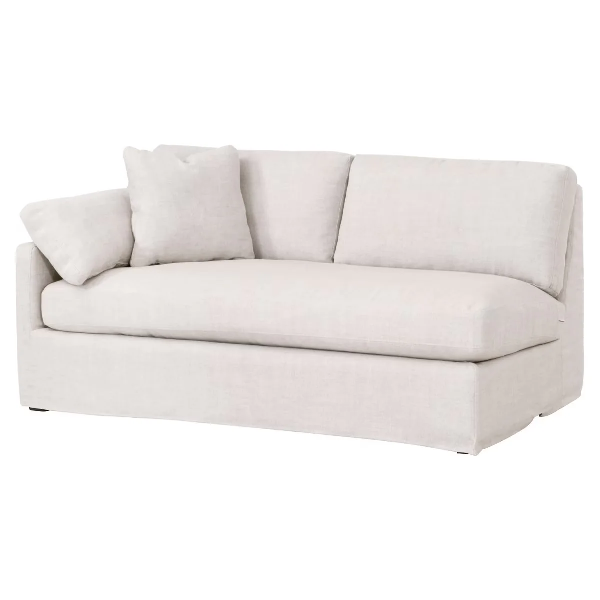 Essentials For Living Lena Modular Slipcover 2-Seat Left Slope Arm Sofa ~ Bisque, Espresso - Image 3