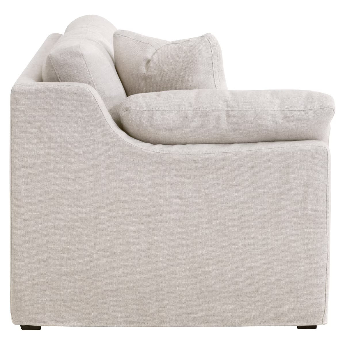 Essentials For Living Lena Modular Slipcover 2-Seat Left Slope Arm Sofa ~ Bisque, Espresso - Image 4