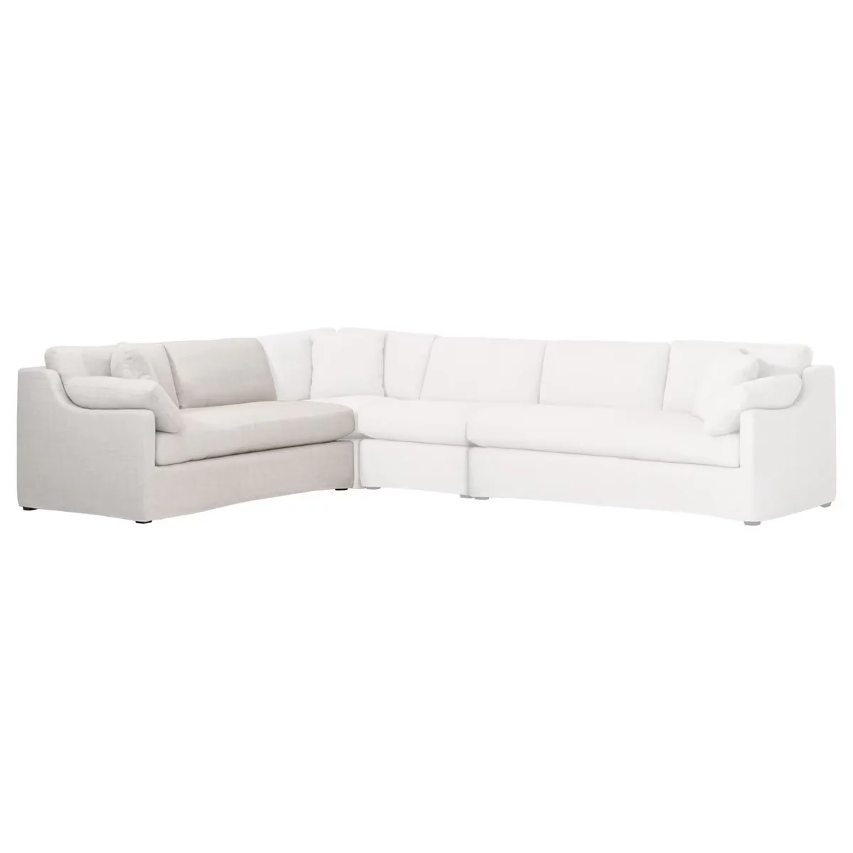 Essentials For Living Lena Modular Slipcover 2-Seat Left Slope Arm Sofa ~ Bisque, Espresso - Image 5