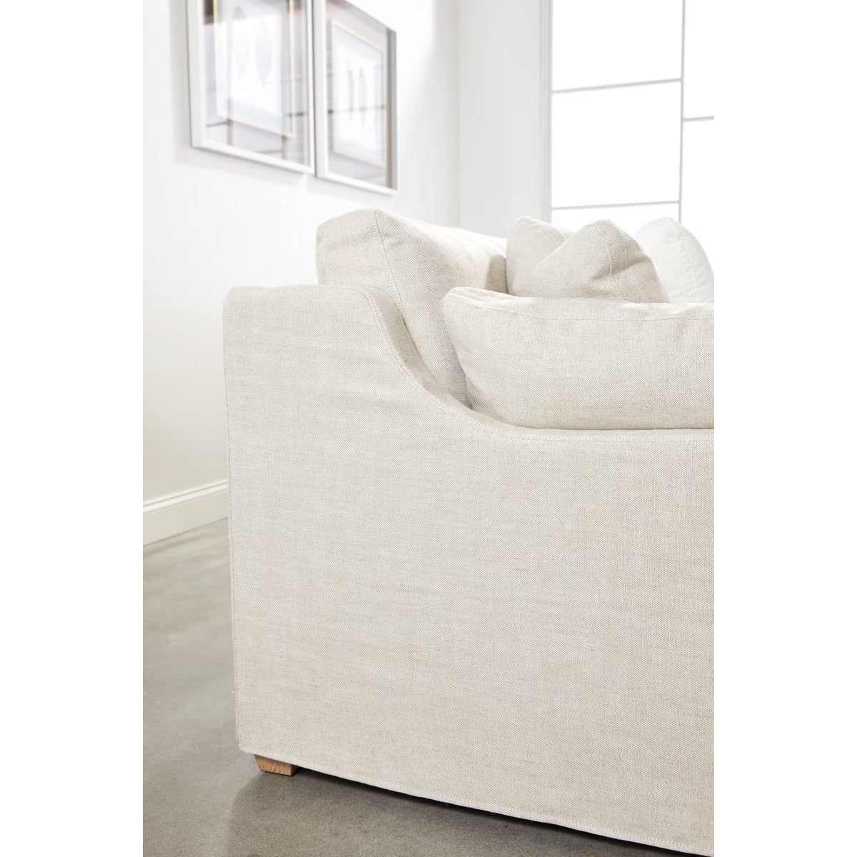 Essentials For Living Lena Modular Slipcover 2-Seat Left Slope Arm Sofa ~ Bisque, Espresso - Image 8