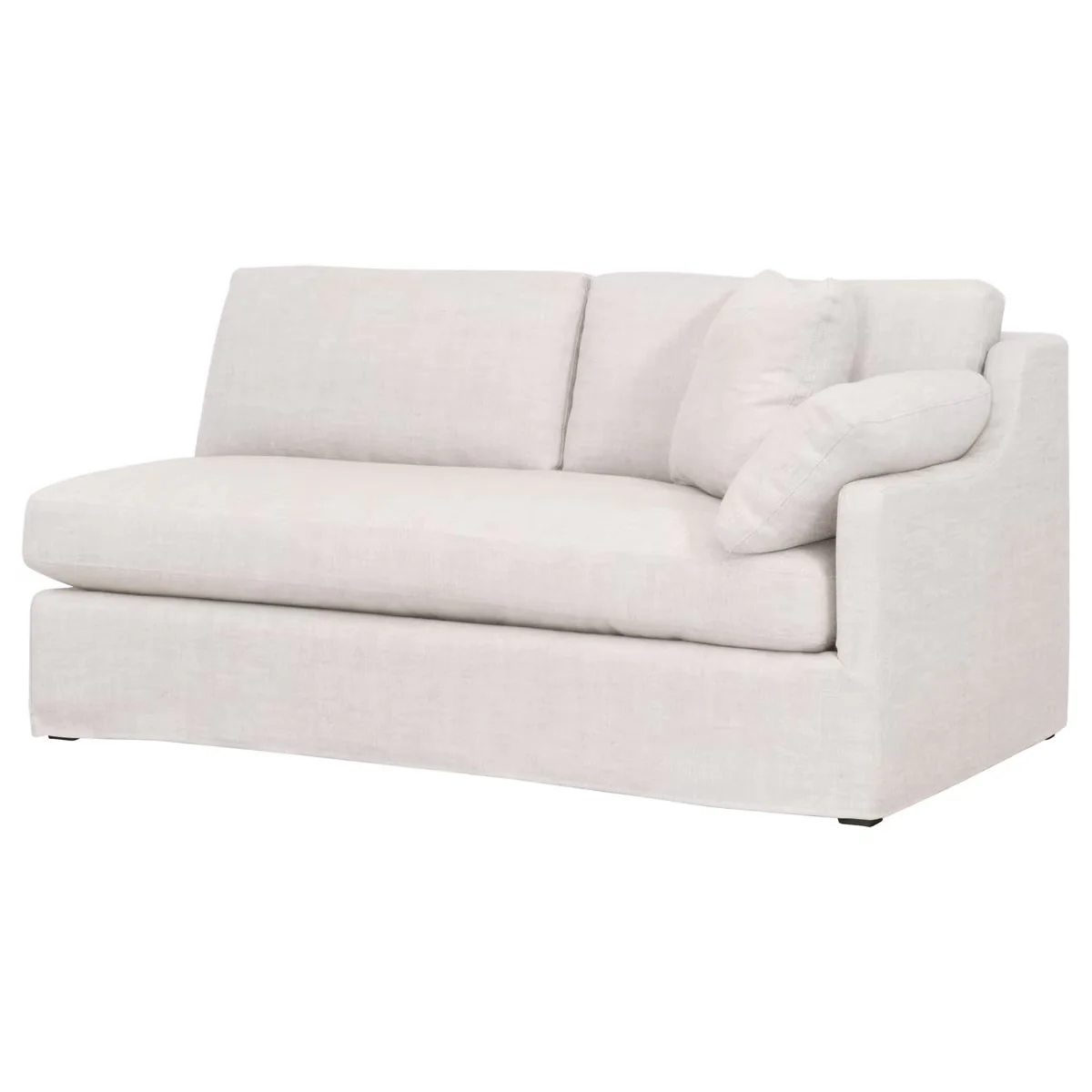 Essentials For Living Lena Modular Slipcover 2-Seat Right Slope Arm Sofa ~ Bisque, Espresso - Image 2