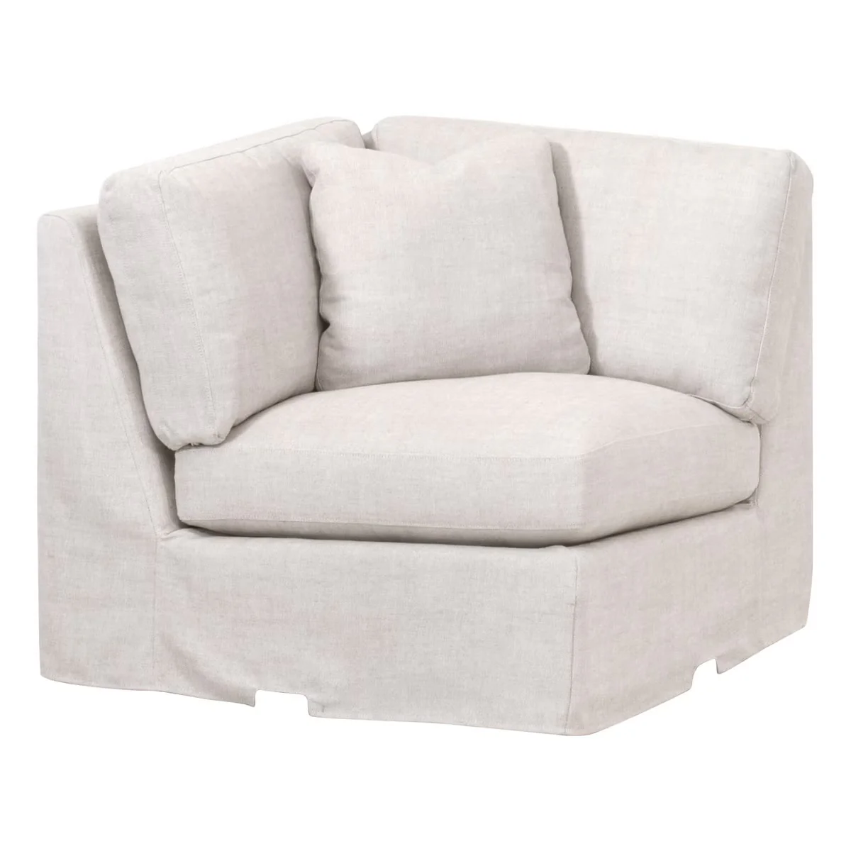 Essentials For Living Lena Modular Slipcover Corner Chair ~ Bisque, Espresso - Image 2