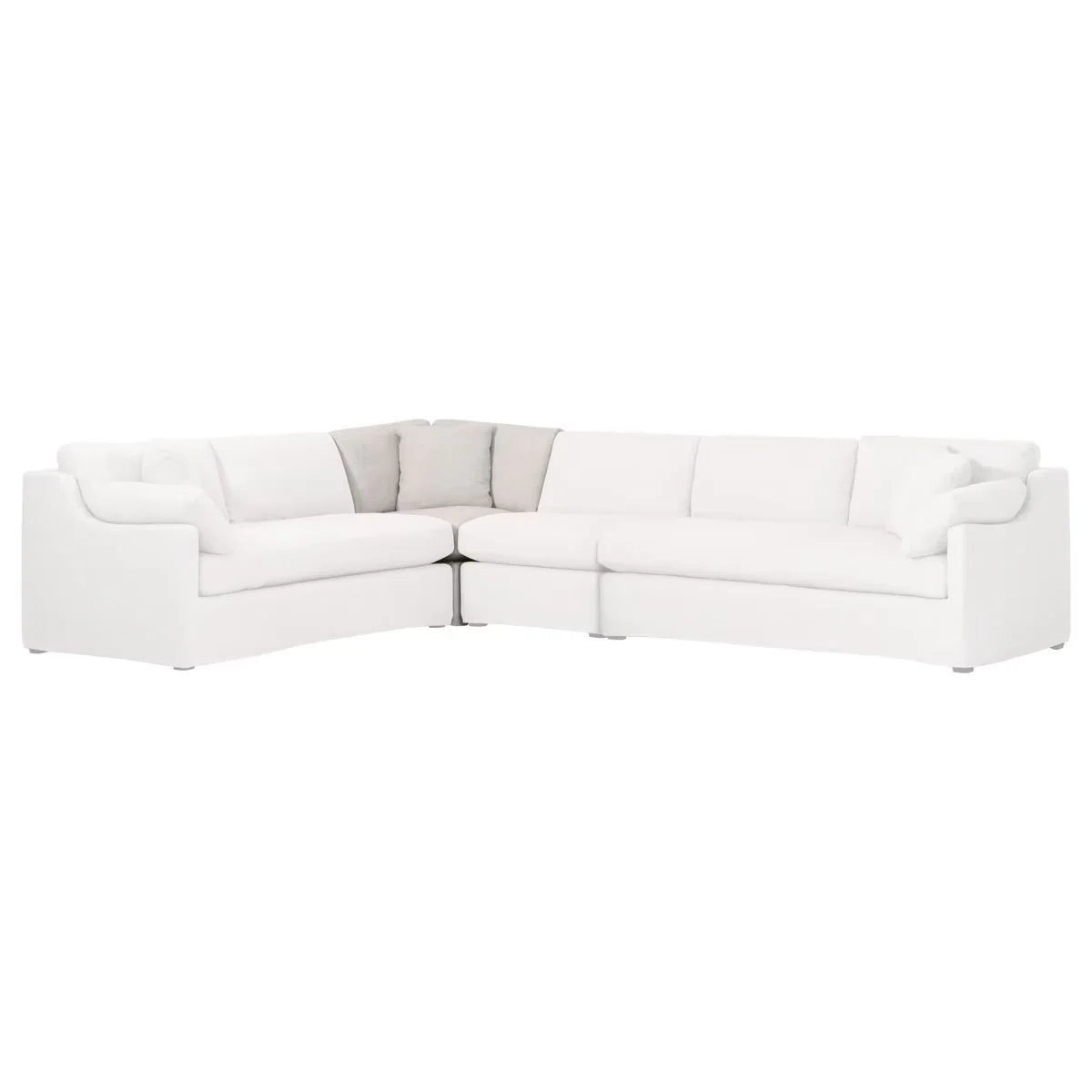 Essentials For Living Lena Modular Slipcover Corner Chair ~ Bisque, Espresso - Image 3