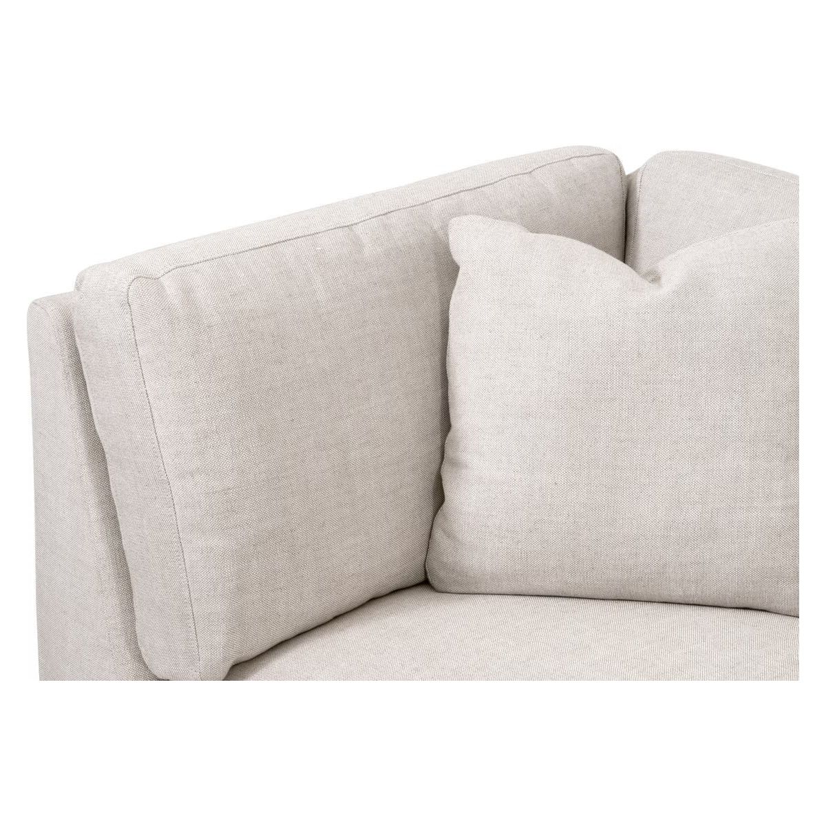 Essentials For Living Lena Modular Slipcover Corner Chair ~ Bisque, Espresso - Image 4