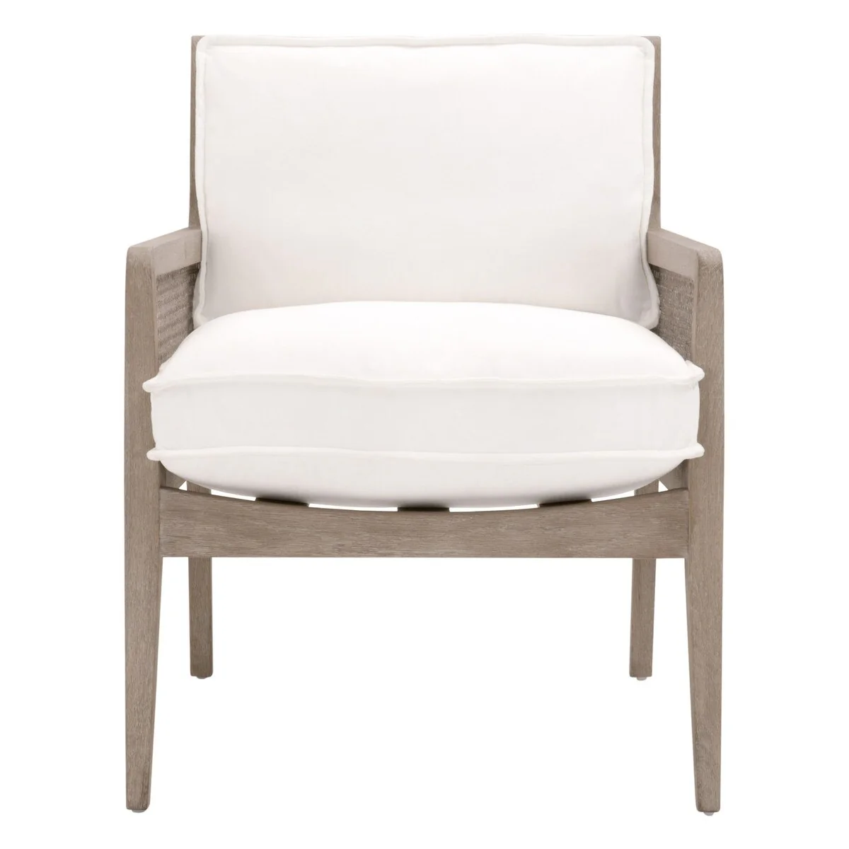 Essentials For Living Leone Club Chair ~ LiveSmart Peyton-Pearl, Natural Gray Oak, Cane