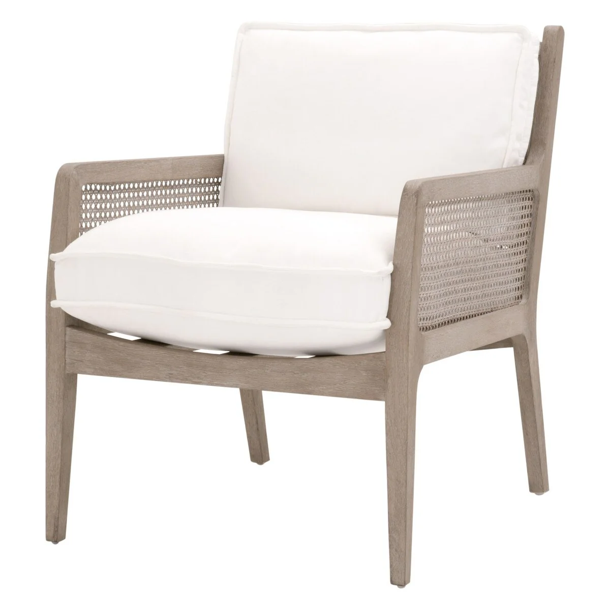 Essentials For Living Leone Club Chair ~ LiveSmart Peyton-Pearl, Natural Gray Oak, Cane - Image 2