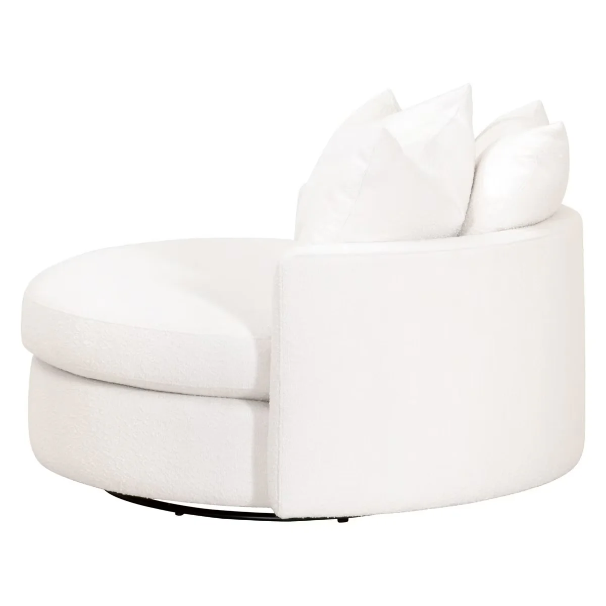Essentials For Living Lourne Grand Swivel Sofa Chair ~ LiveSmart Boucle-Snow - Image 3