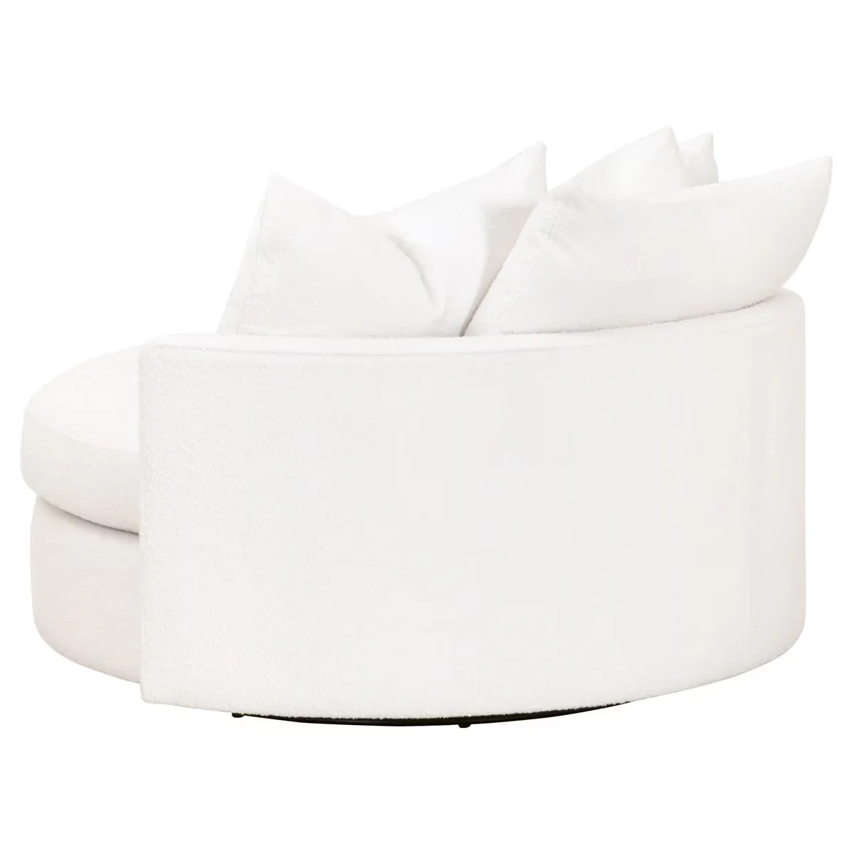 Essentials For Living Lourne Grand Swivel Sofa Chair ~ LiveSmart Boucle-Snow - Image 4