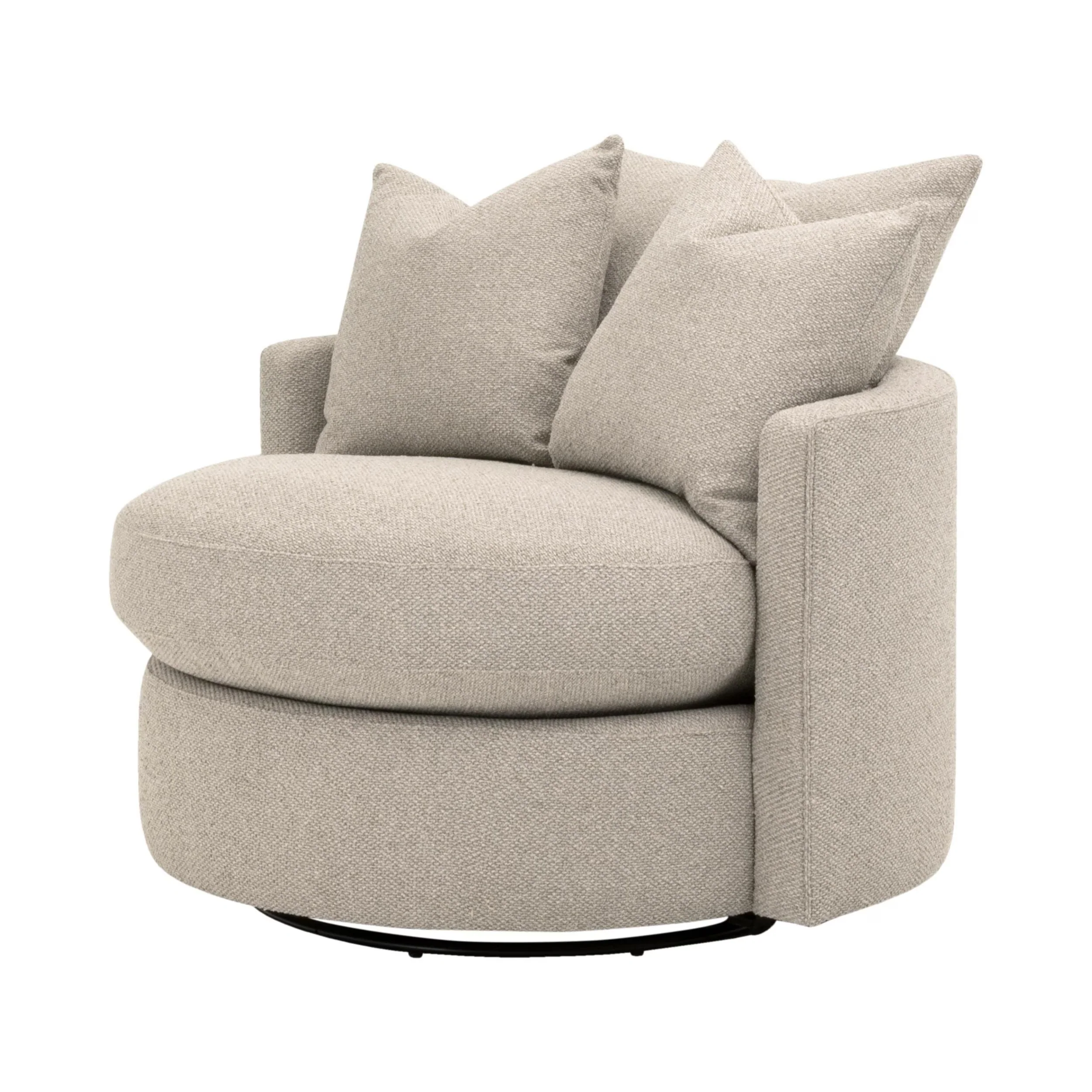 Essentials For Living Lourne Petite Swivel Sofa Chair ~ LiveSmart Gellar Jute - Image 2