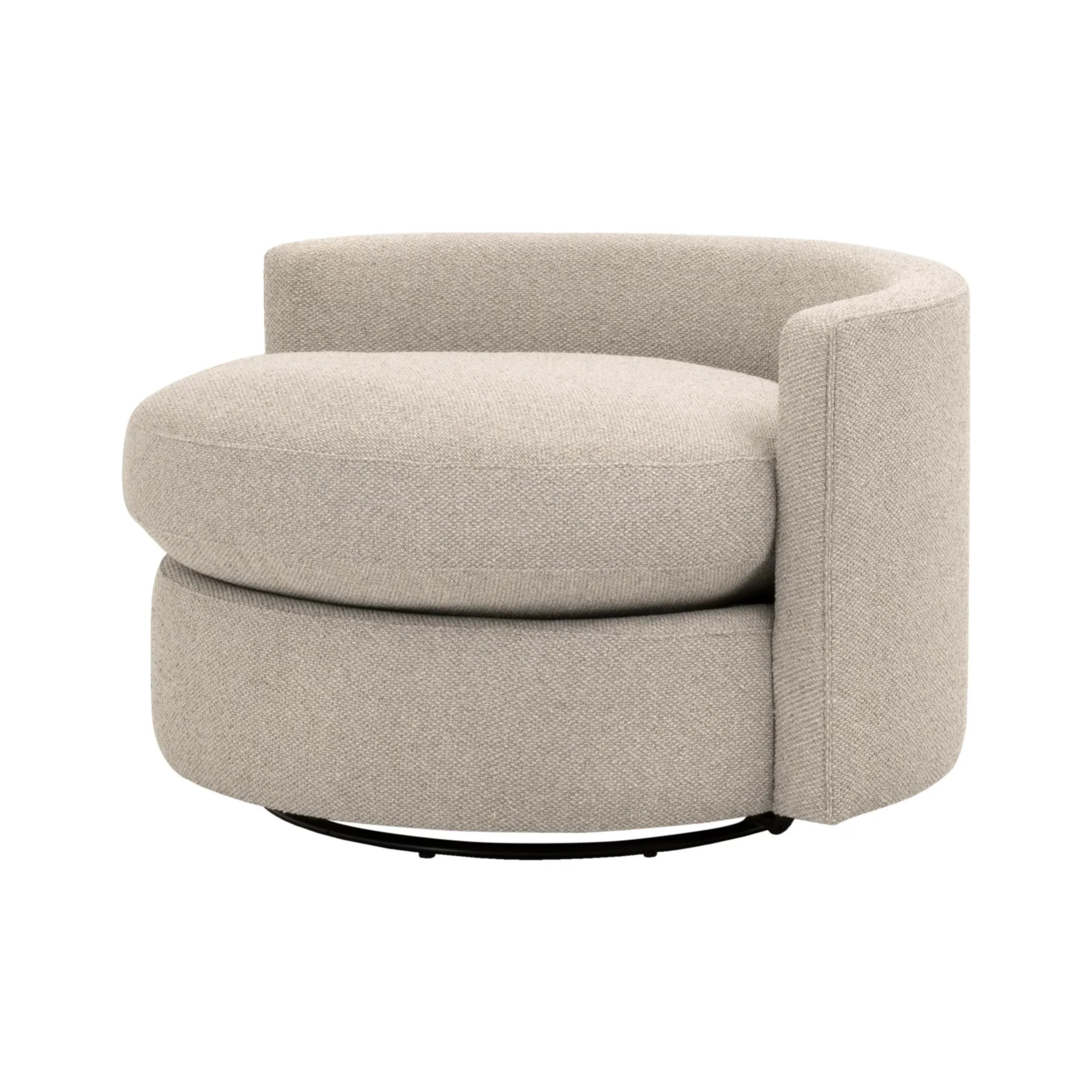 Essentials For Living Lourne Petite Swivel Sofa Chair ~ LiveSmart Gellar Jute - Image 6