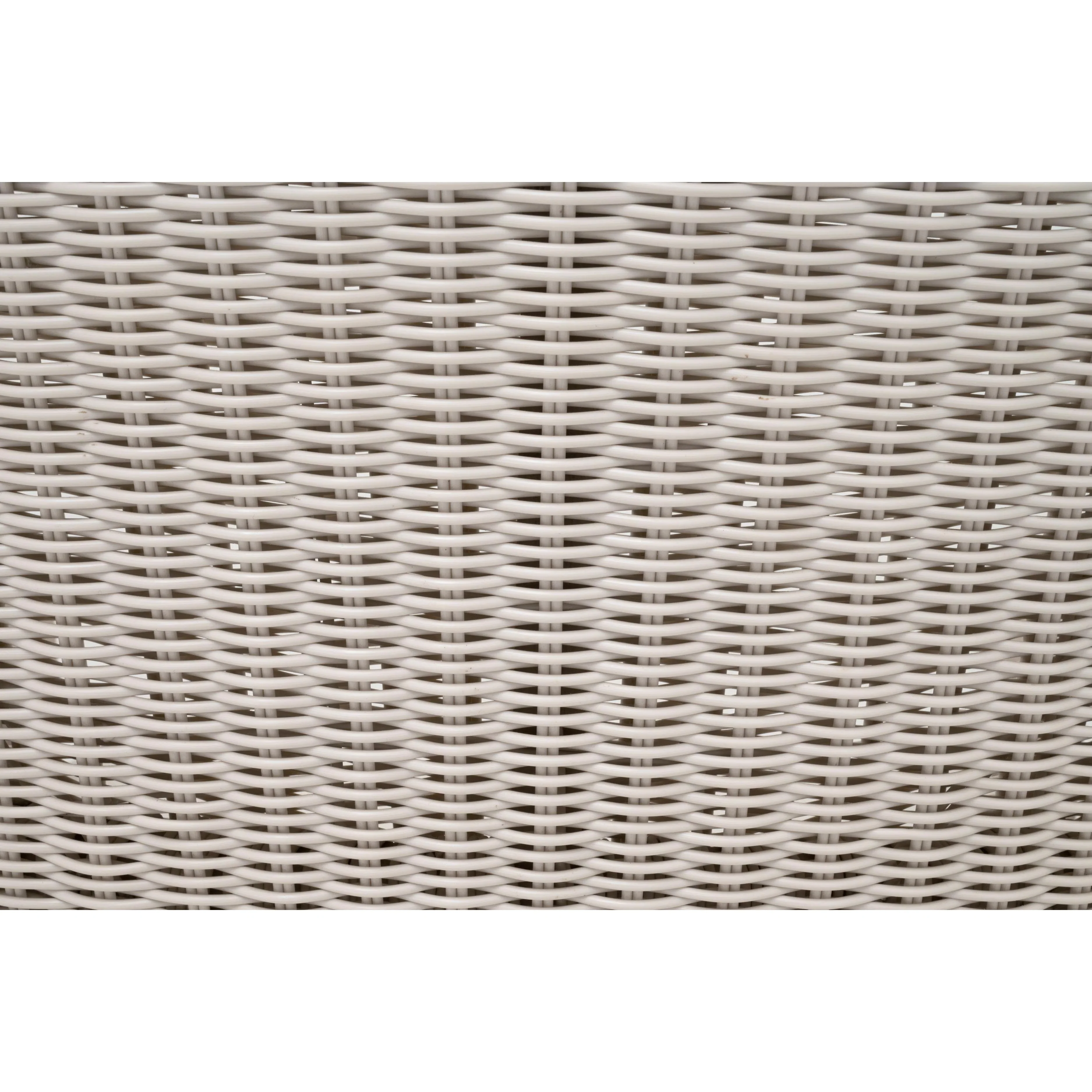 Essentials For Living Lucia Outdoor Counter Stool ~ Pure White Synthetic Wicker, Performance Stone, Washed Ever Teak - Image 4