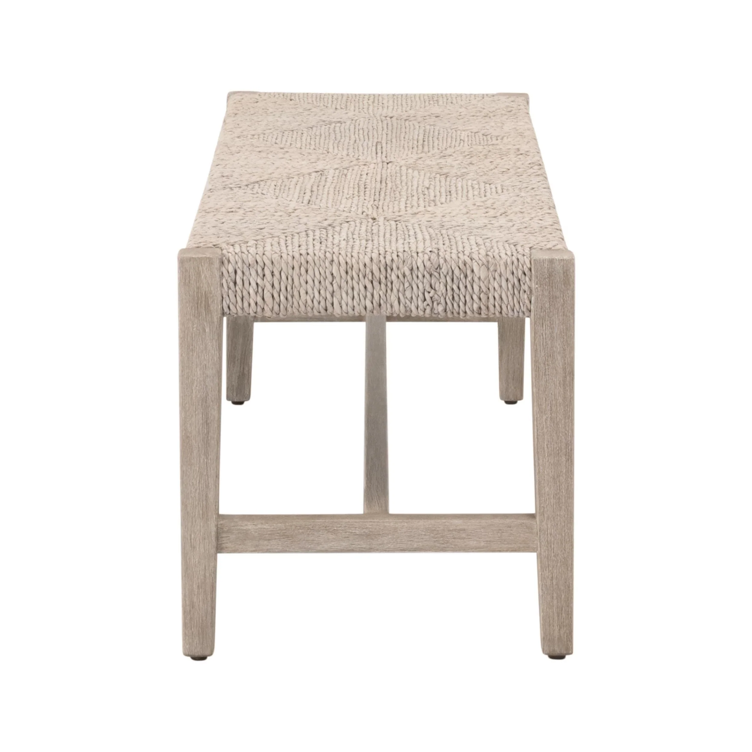 Essentials For Living Malay Bench ~ White Wash Abaca Rope, Natural Gray Mahogany - Image 3