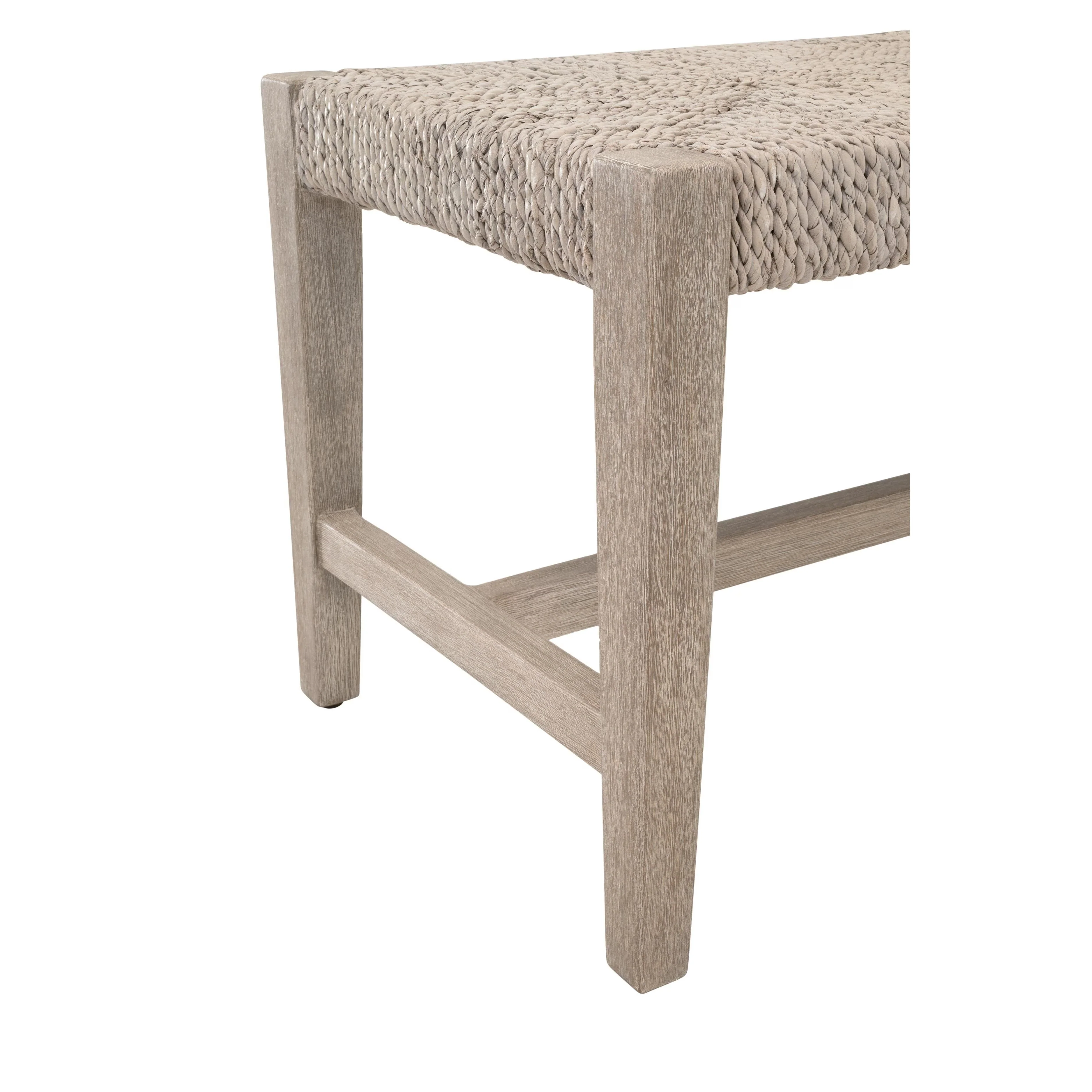 Essentials For Living Malay Bench ~ White Wash Abaca Rope, Natural Gray Mahogany - Image 5
