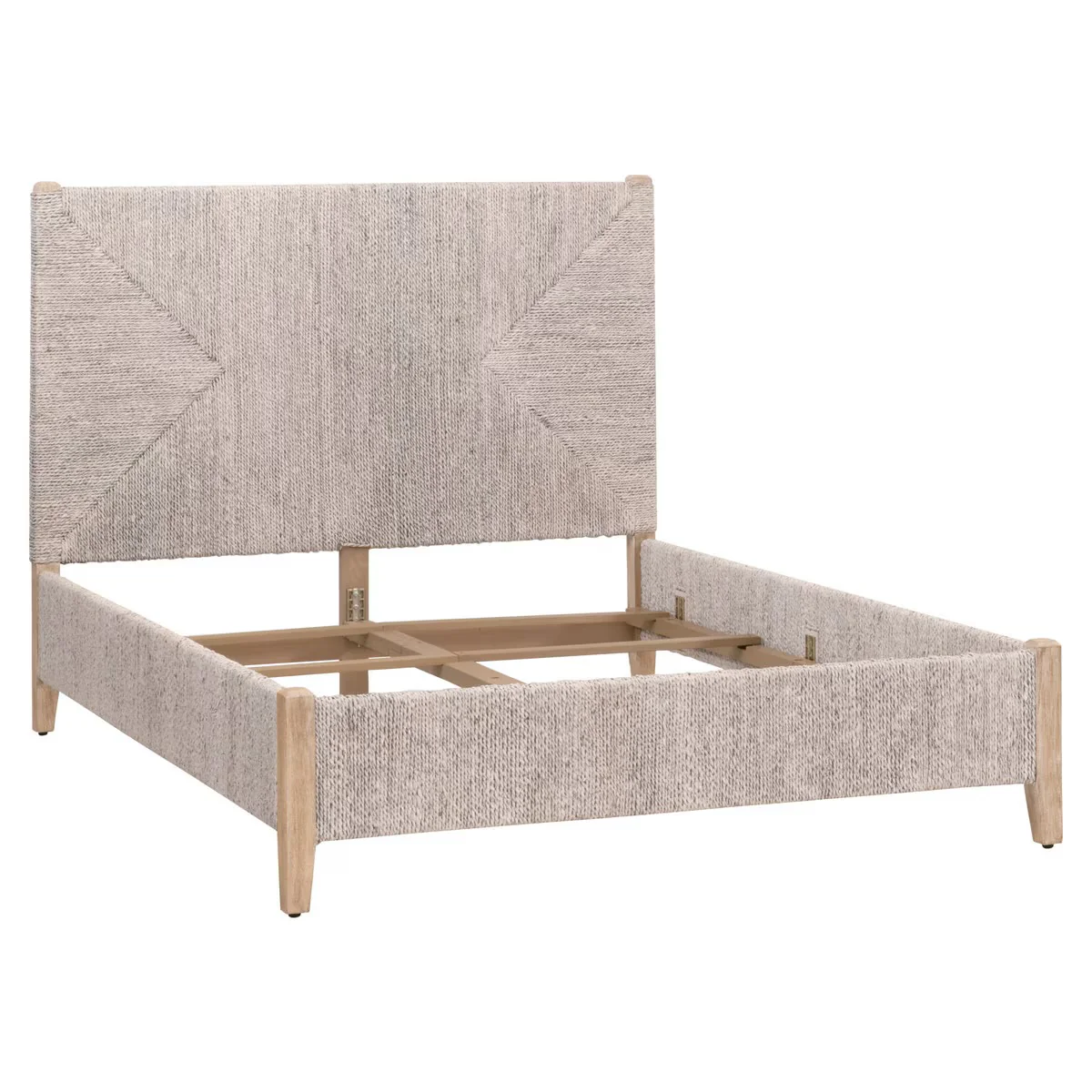 Essentials For Living Malay Cal King Bed ~ White Wash Abaca Rope With Natural Gray Mahogany - Image 5
