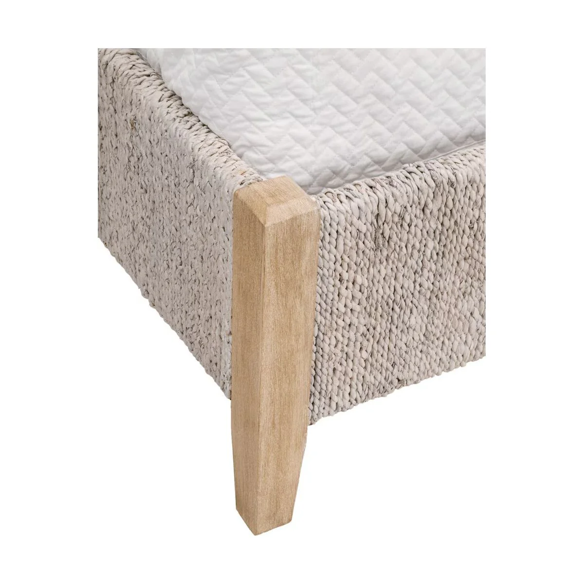 Essentials For Living Malay Queen Bed ~ White Wash Abaca Rope With Natural Gray Mahogany - Image 9