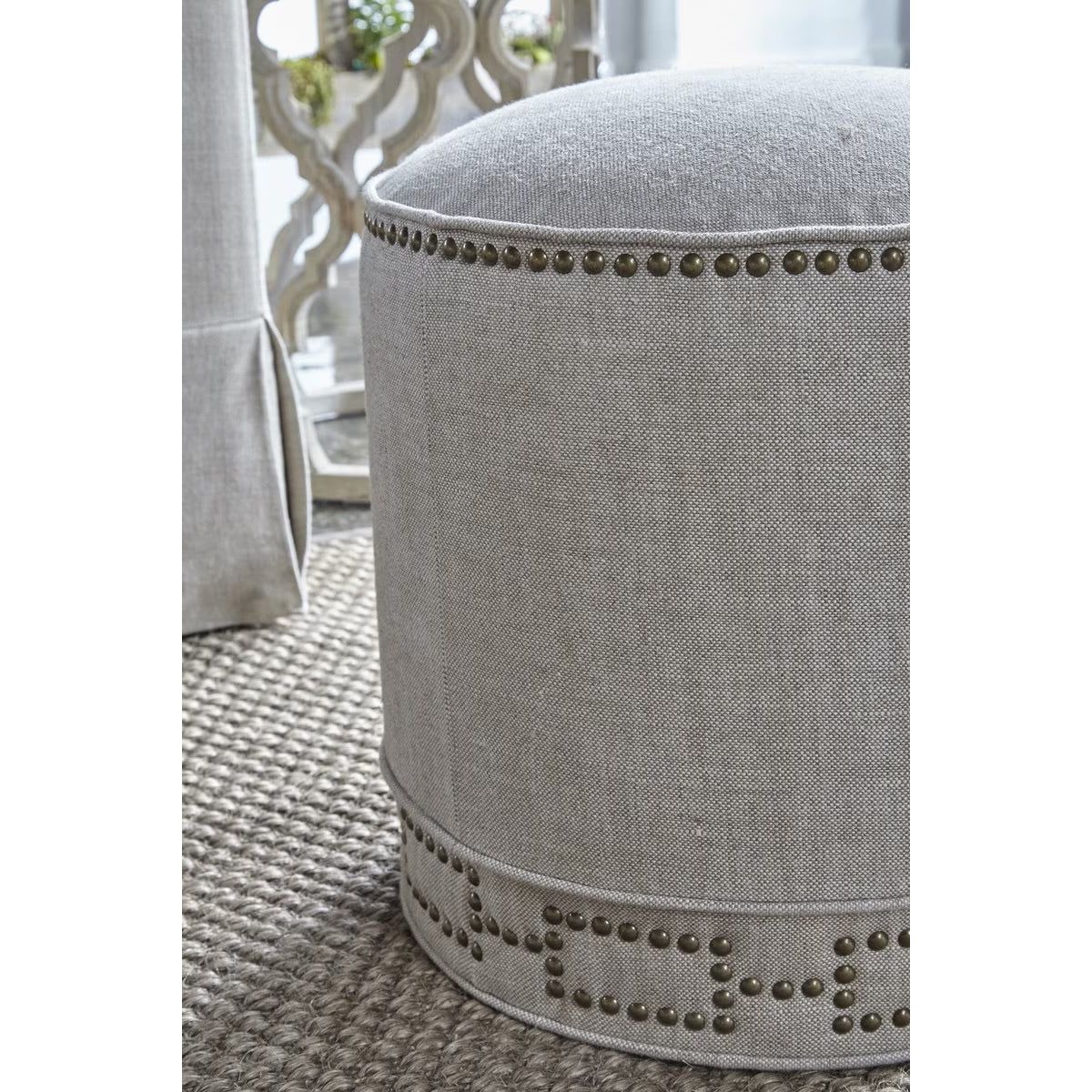 Essentials For Living Marlow Ottoman ~ Performance Bisque French Linen - Image 3