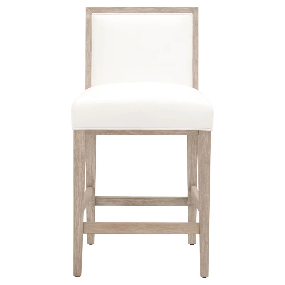 Essentials For Living Martin Counter Stool ~ LiveSmart Peyton-Pearl With Natural Gray Frame (SET of 2)