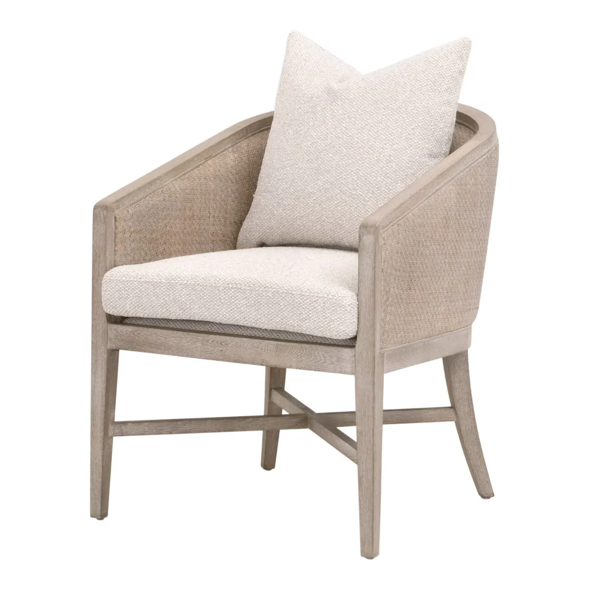 Essentials For Living McGuire Arm Dining Chair ~ LiveSmart Gellar-Linen With Natural Gray Oak & Cane Frame - Image 2