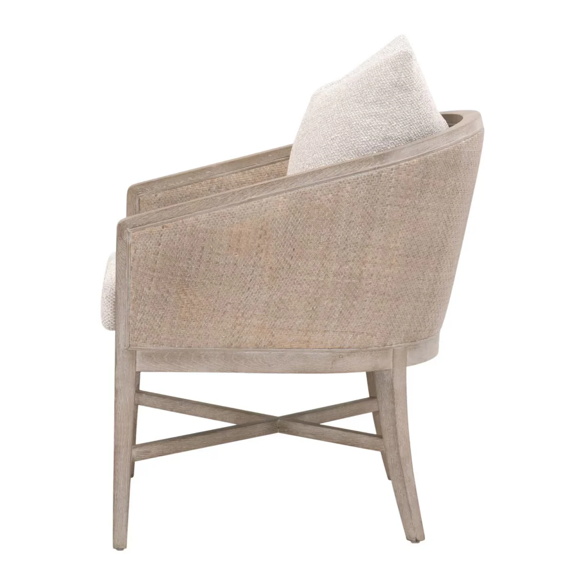 Essentials For Living McGuire Arm Dining Chair ~ LiveSmart Gellar-Linen With Natural Gray Oak & Cane Frame - Image 3