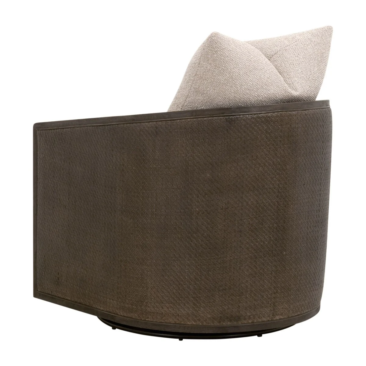 Essentials For Living McGuire Swivel Club Chair ~ LiveSmart Gellar-Jute, Matte Brown Oak & Cane - Image 4