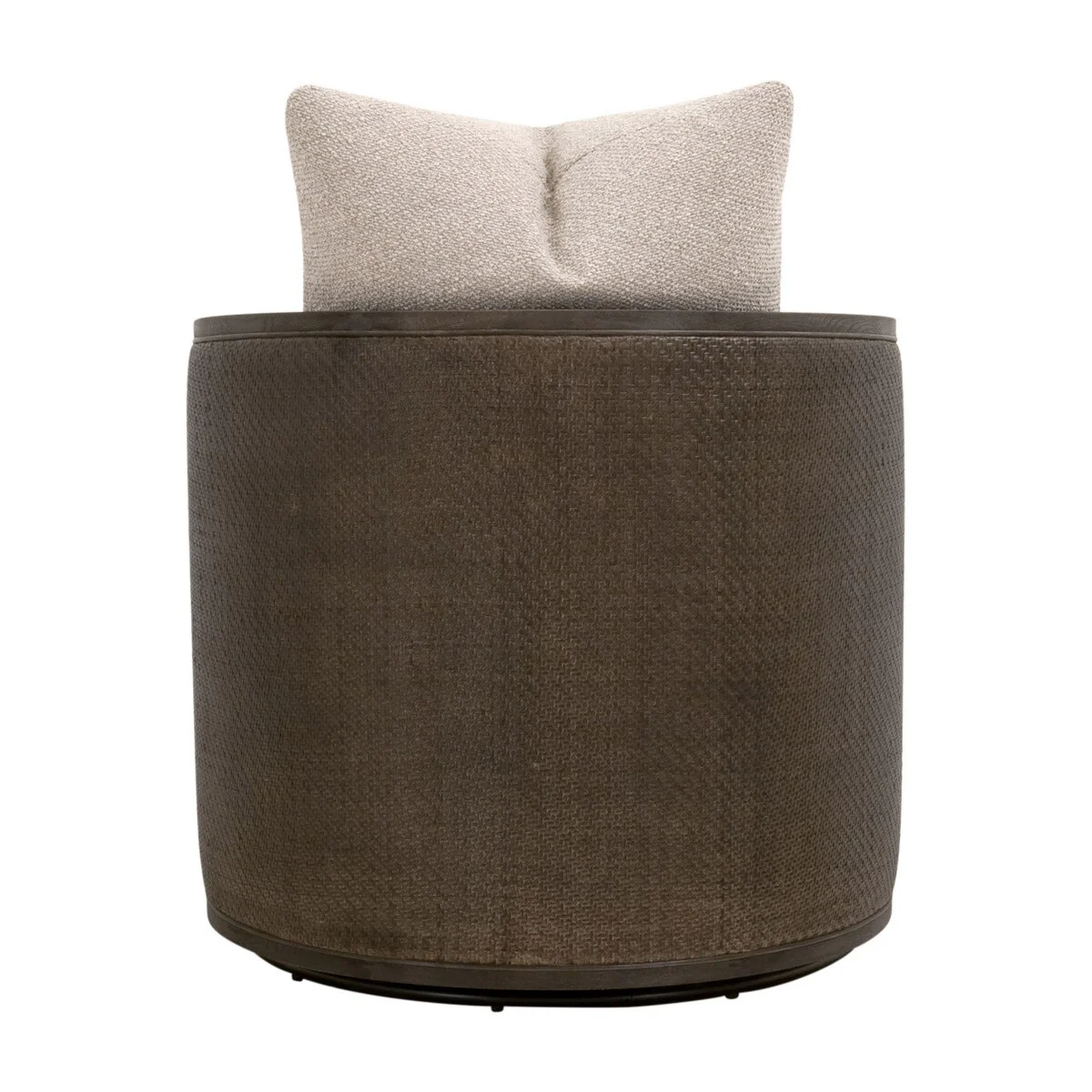 Essentials For Living McGuire Swivel Club Chair ~ LiveSmart Gellar-Jute, Matte Brown Oak & Cane - Image 5