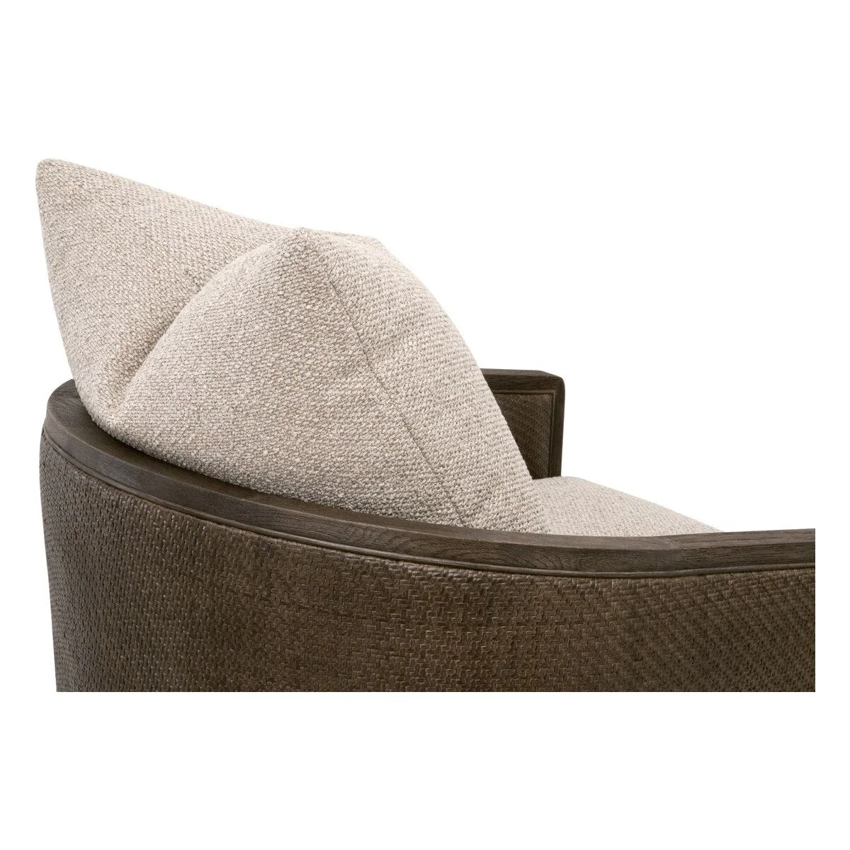 Essentials For Living McGuire Swivel Club Chair ~ LiveSmart Gellar-Jute, Matte Brown Oak & Cane - Image 6