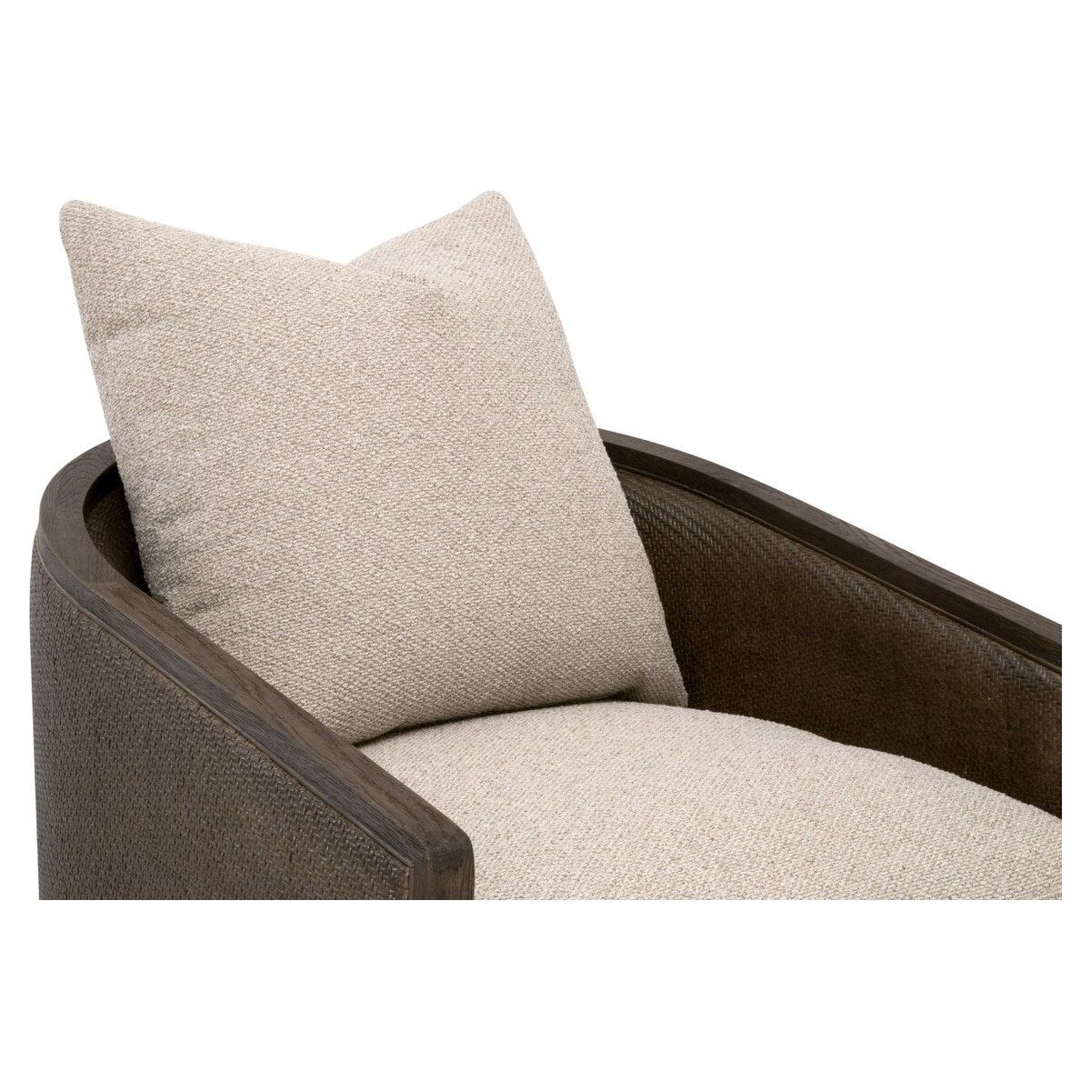 Essentials For Living McGuire Swivel Club Chair ~ LiveSmart Gellar-Jute, Matte Brown Oak & Cane - Image 7