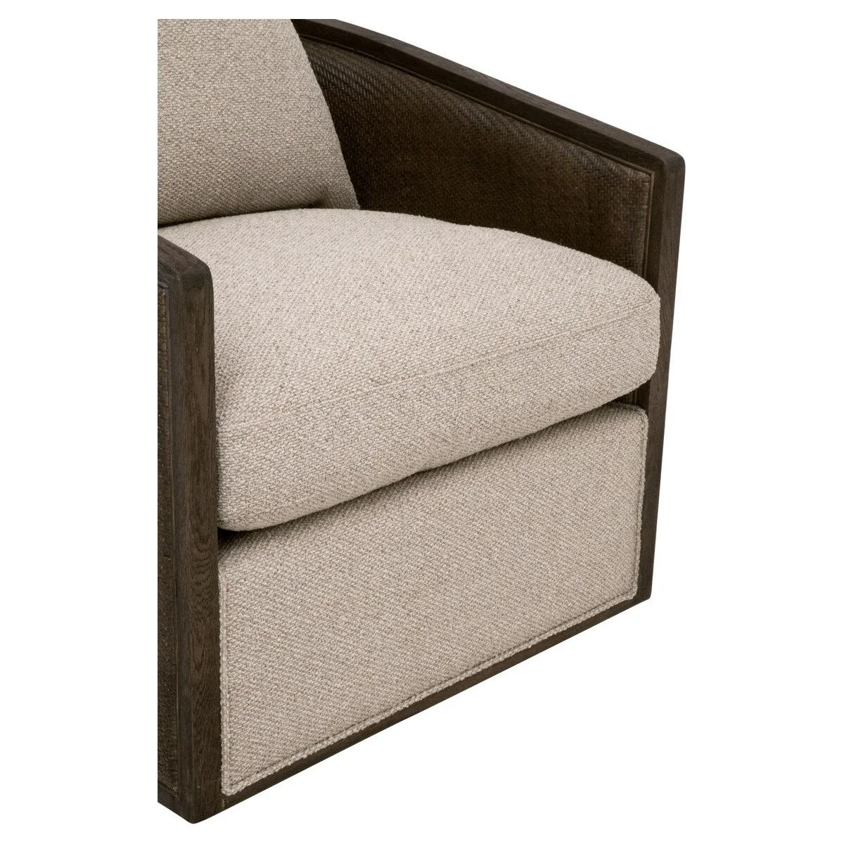 Essentials For Living McGuire Swivel Club Chair ~ LiveSmart Gellar-Jute, Matte Brown Oak & Cane - Image 8