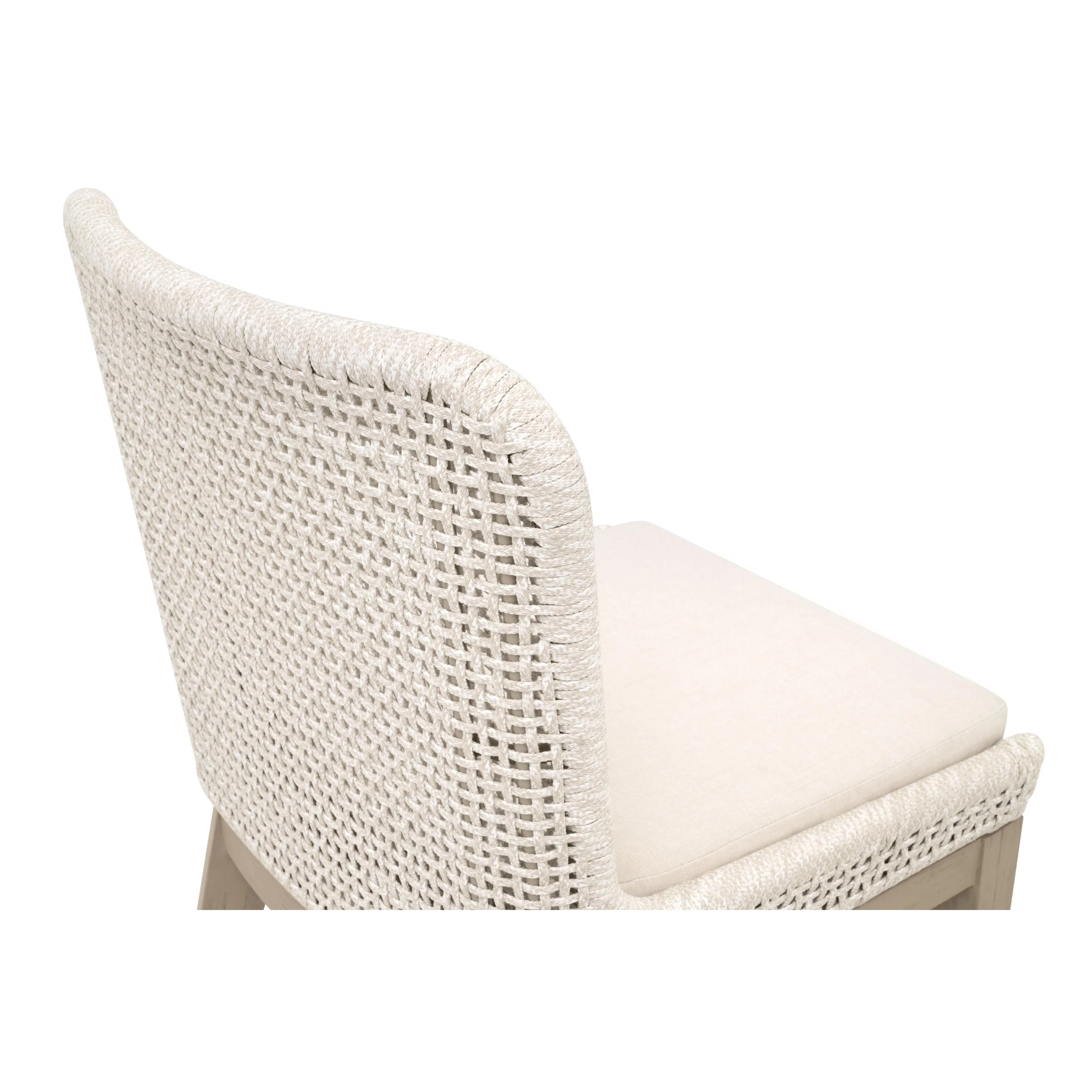 Essentials For Living Mesh Counter Stool ~ Antique Lace Flat Rope, Performance Shell, Washed Ever Teak - Image 6