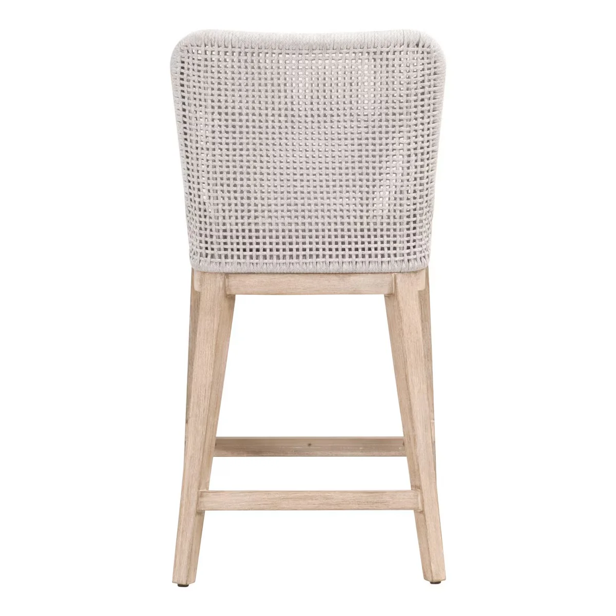 Essentials For Living Mesh Counter Stool ~ White Speckle Flat Rope, Performance White Speckle With Natural Gray Mahogany Frame - Image 5
