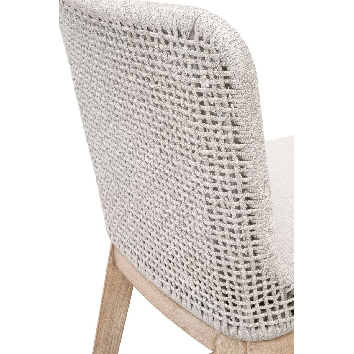 Essentials For Living Mesh Counter Stool ~ White Speckle Flat Rope, Performance White Speckle With Natural Gray Mahogany Frame - Image 6