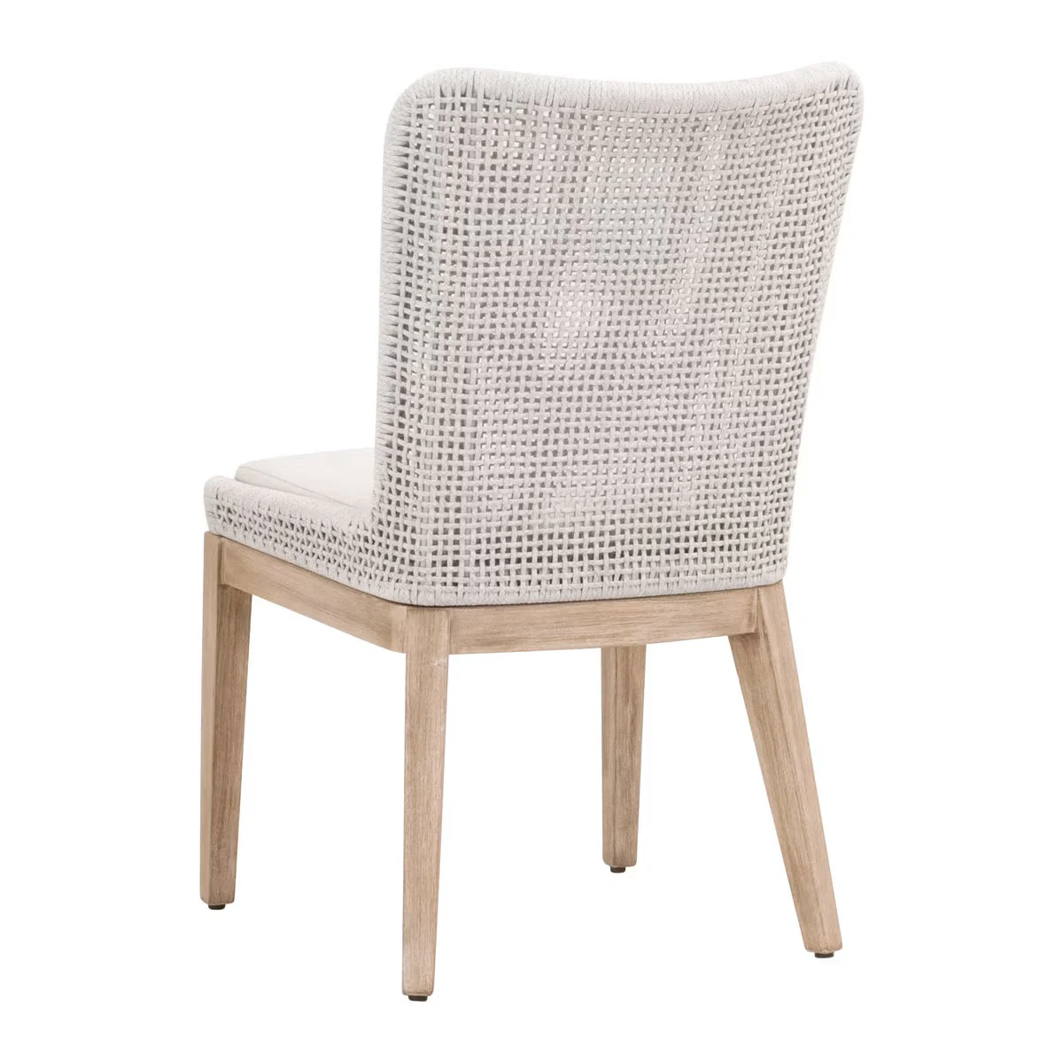 Essentials For Living Mesh Dining Chair ~ White Speckle Flat Rope, Performance White Speckle With Natural Gray Mahogany Frame (SET of 2) - Image 4