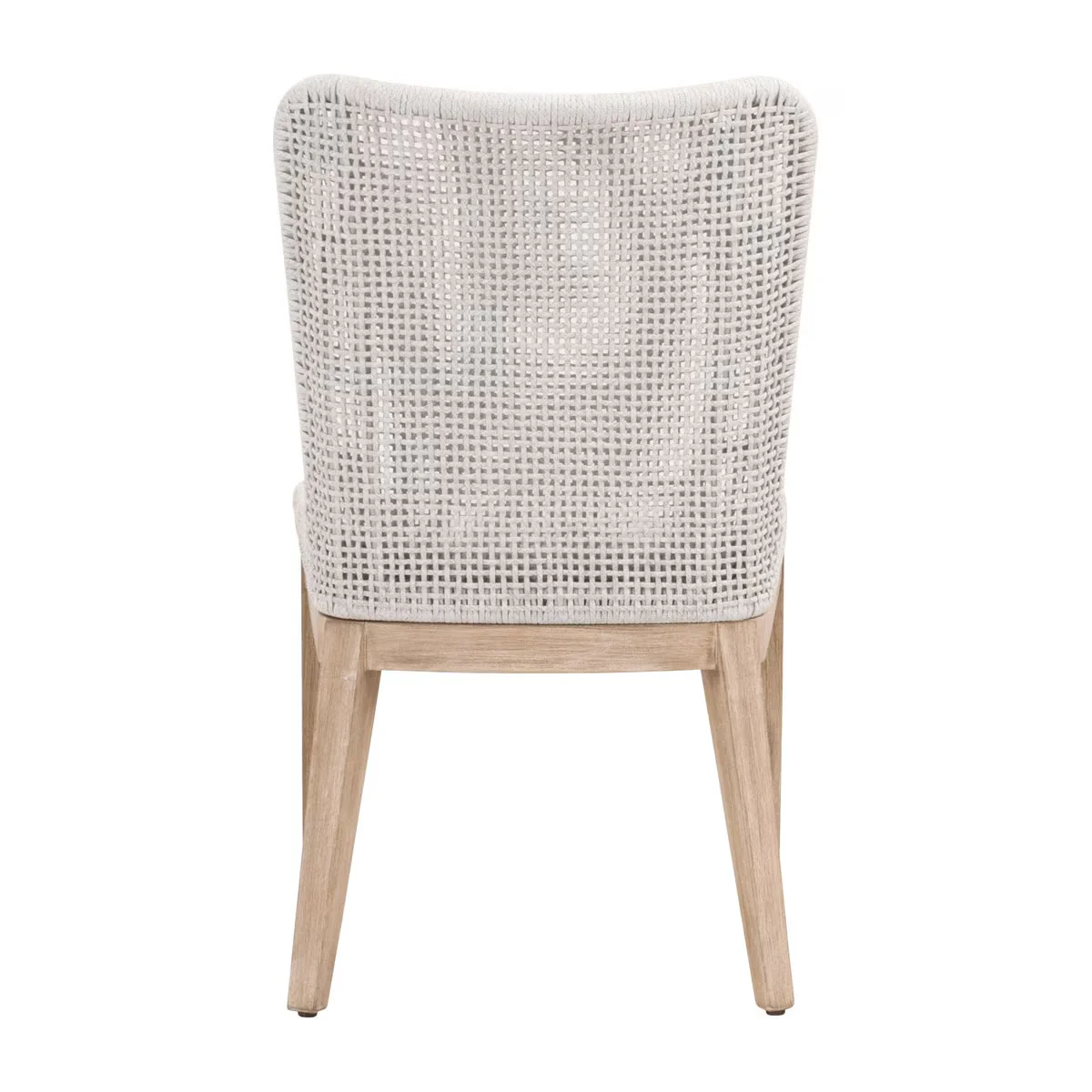 Essentials For Living Mesh Dining Chair ~ White Speckle Flat Rope, Performance White Speckle With Natural Gray Mahogany Frame (SET of 2) - Image 5