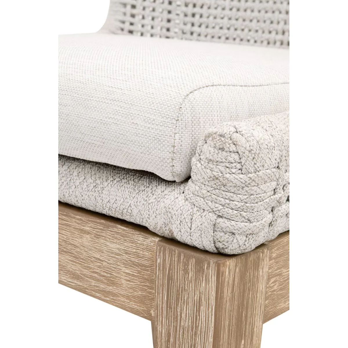 Essentials For Living Mesh Dining Chair ~ White Speckle Flat Rope, Performance White Speckle With Natural Gray Mahogany Frame (SET of 2) - Image 7