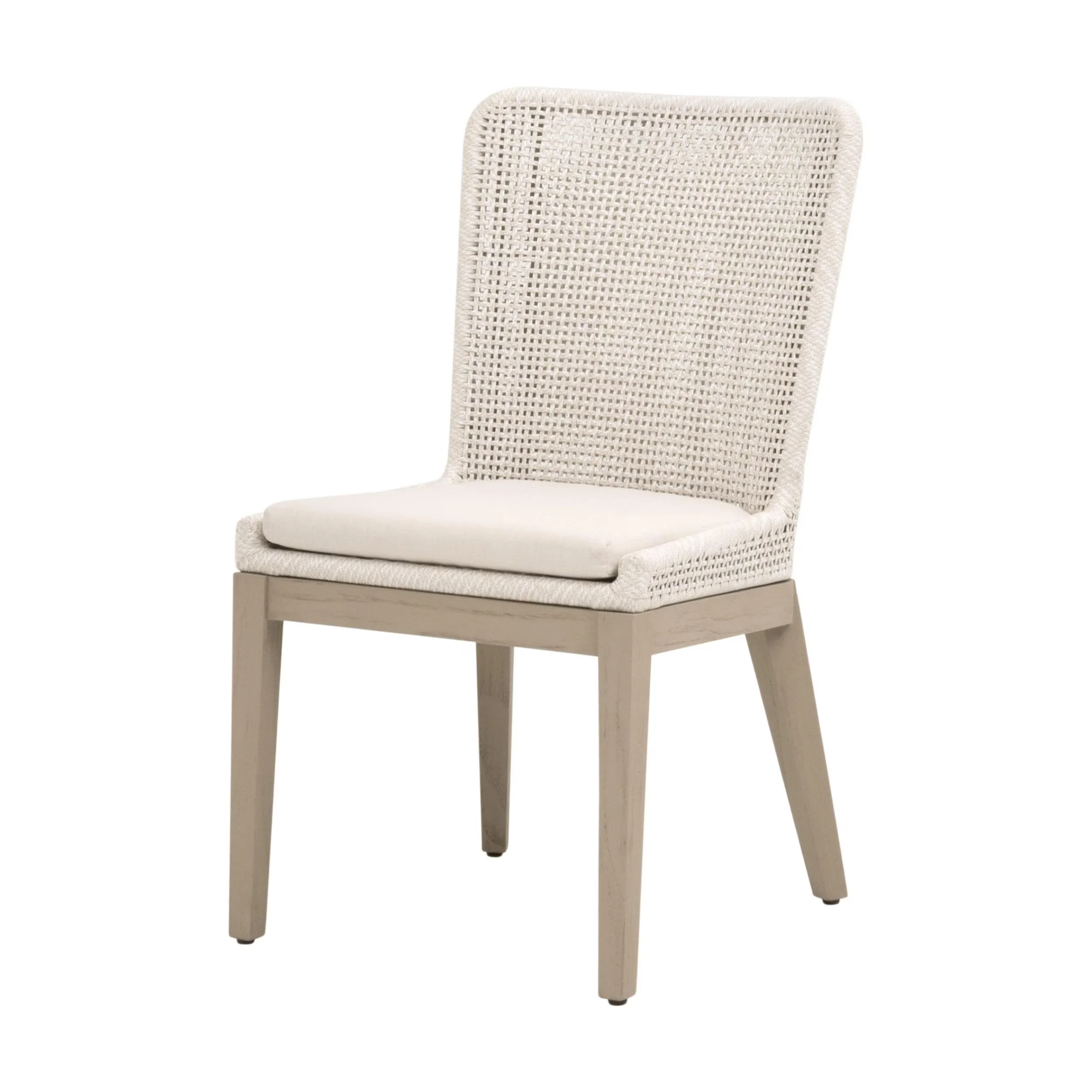 Essentials For Living Mesh Dining Chairs ~ Antique Lace Flat Rope, Performance Shell, Washed Ever Teak ~ Set Of Two - Image 2
