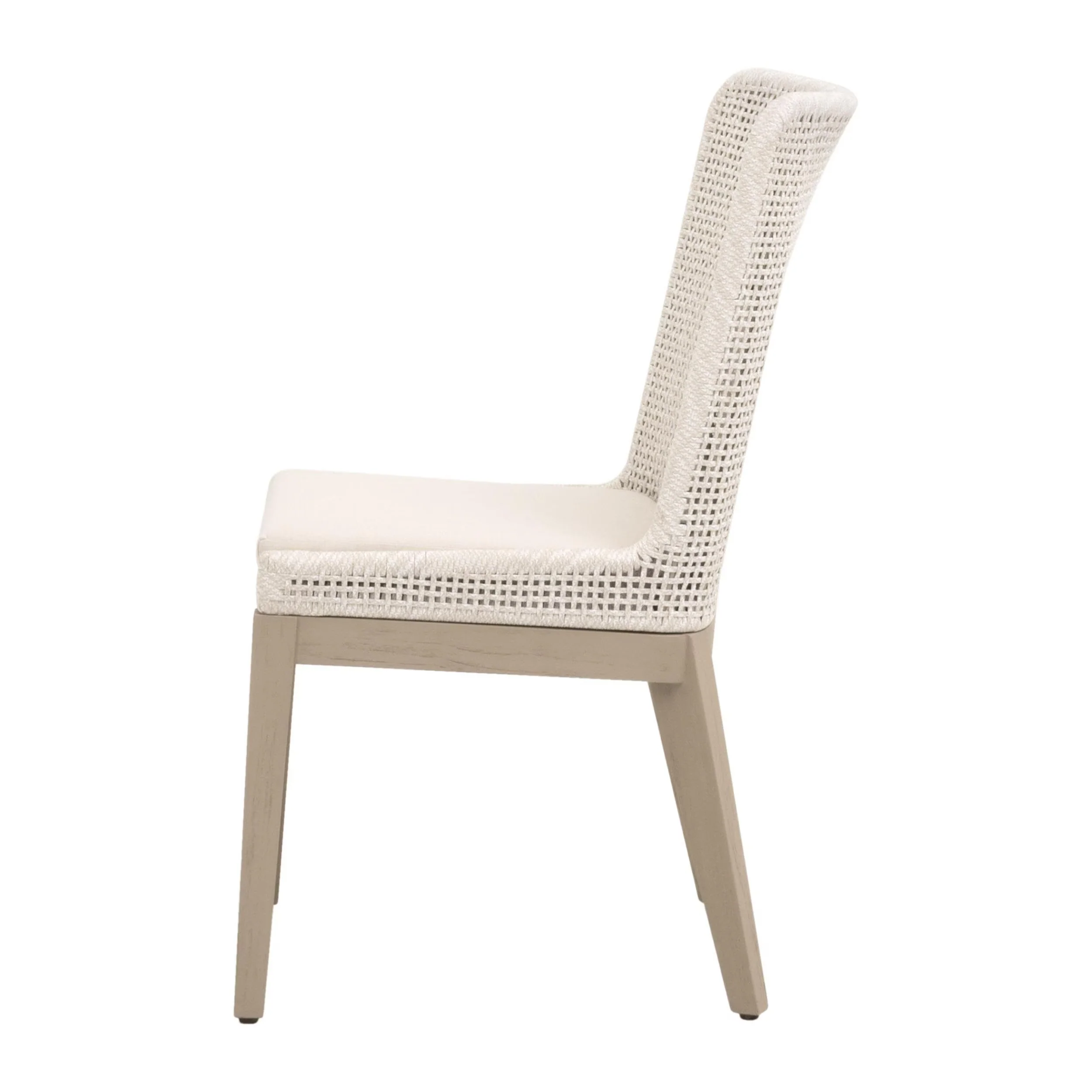 Essentials For Living Mesh Dining Chairs ~ Antique Lace Flat Rope, Performance Shell, Washed Ever Teak ~ Set Of Two - Image 3
