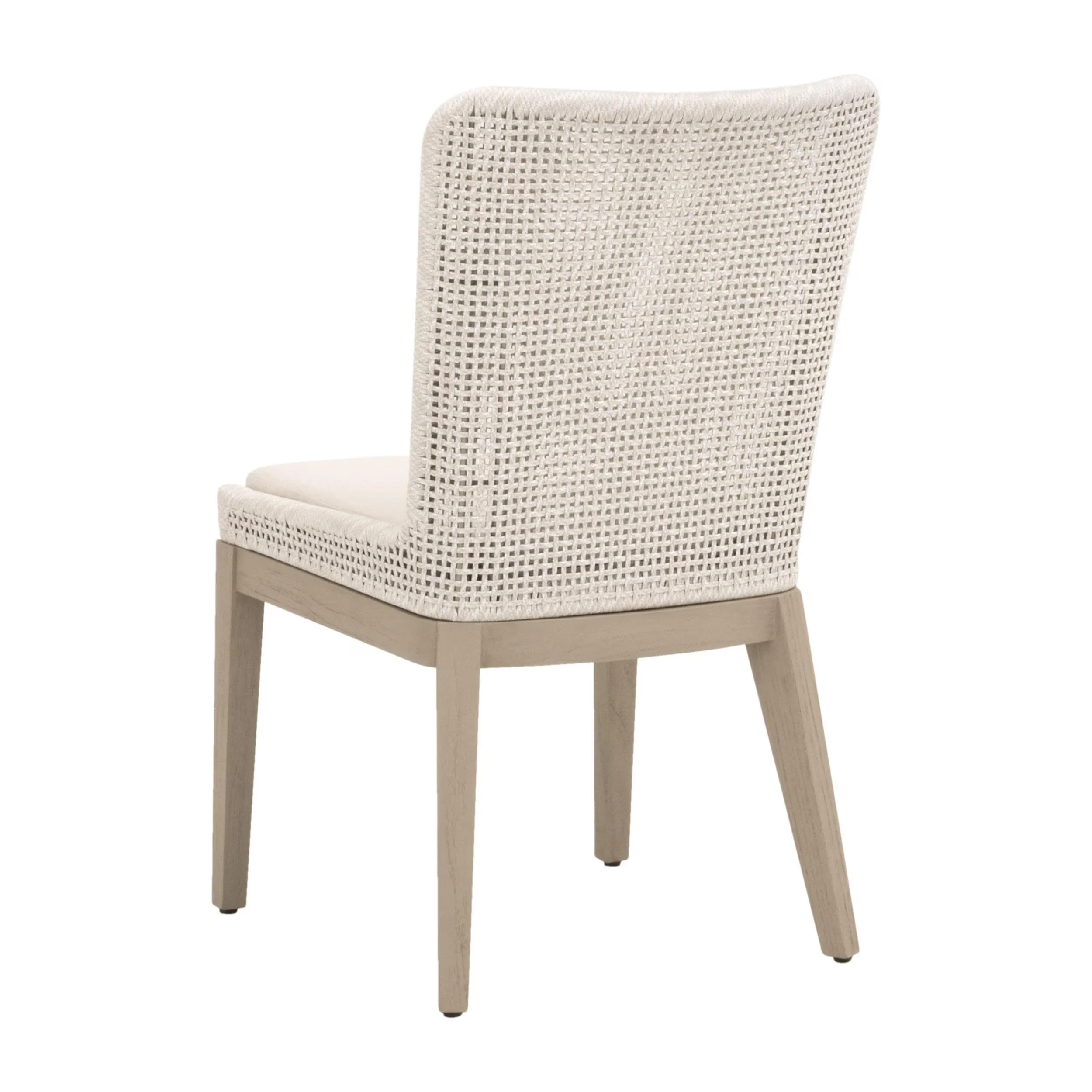 Essentials For Living Mesh Dining Chairs ~ Antique Lace Flat Rope, Performance Shell, Washed Ever Teak ~ Set Of Two - Image 4