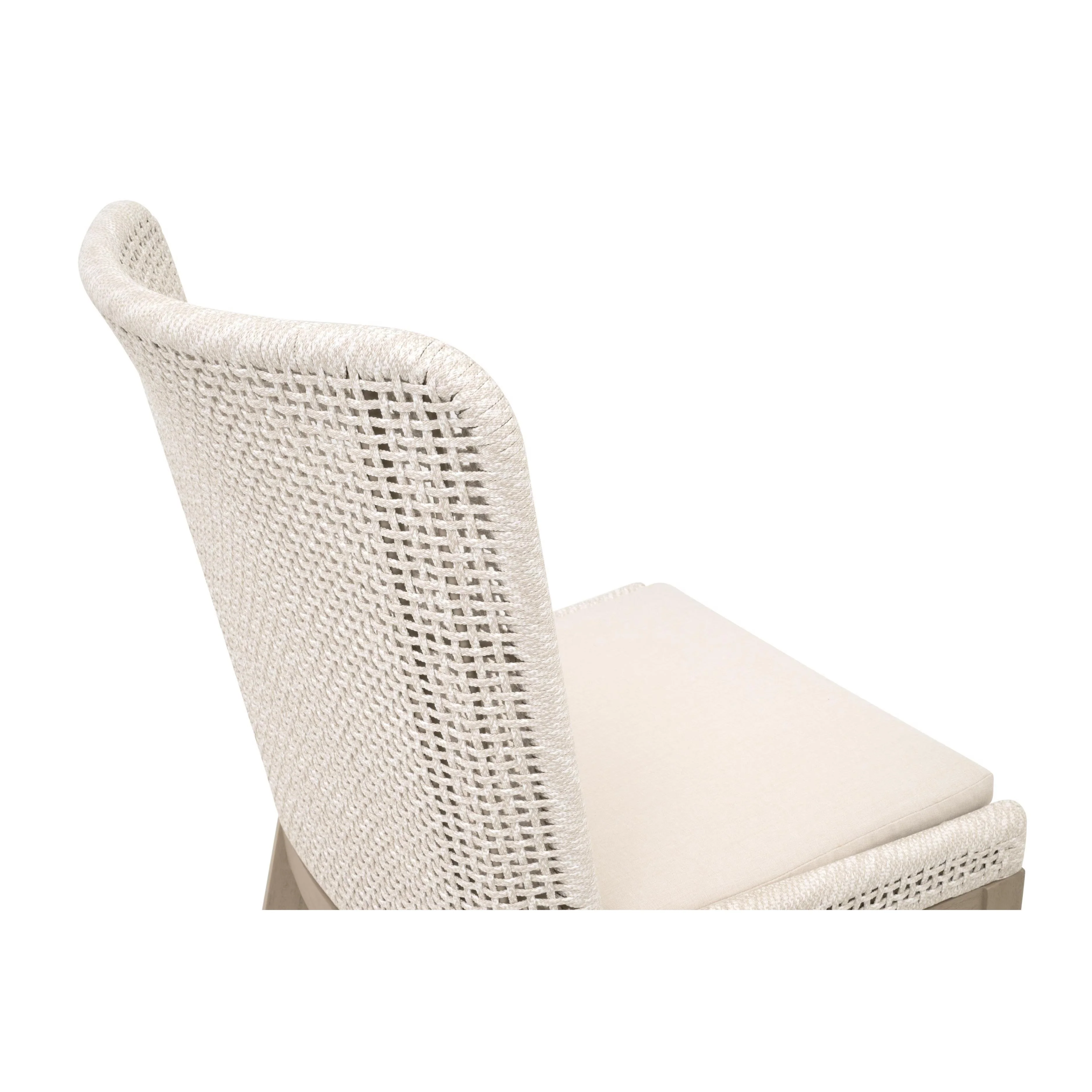 Essentials For Living Mesh Dining Chairs ~ Antique Lace Flat Rope, Performance Shell, Washed Ever Teak ~ Set Of Two - Image 6