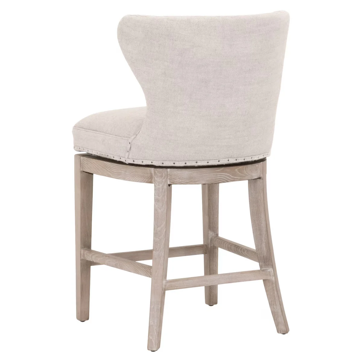 Essentials For Living Milton Swivel Counter Stool ~ Performance Bisque French Linen With Natural Gray Ash Frame - Image 7