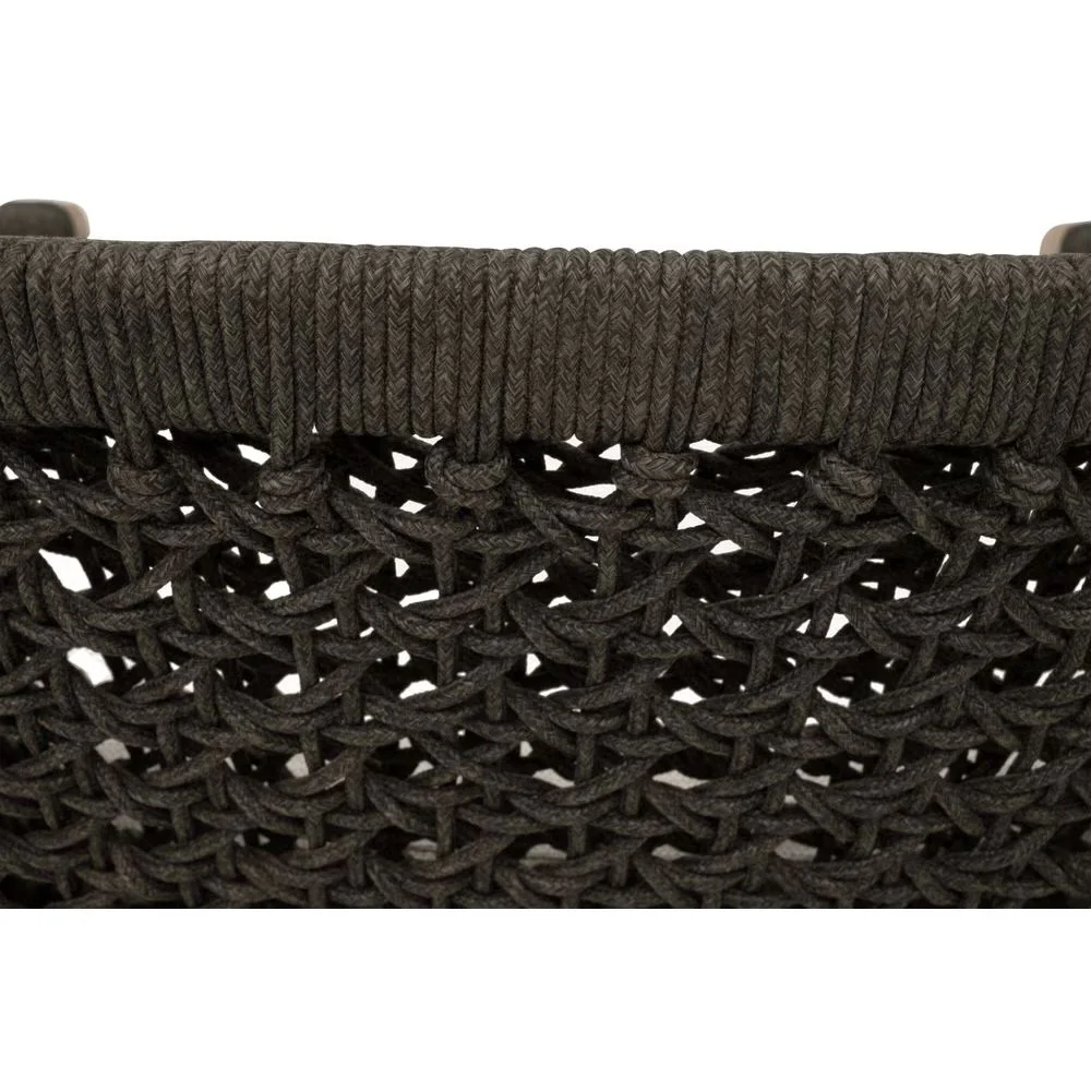 Essentials For Living Montecito Counter Stool~ Anthracite Round Rope, Performance White Speckle With Washed Ever Teak Frame - Image 9