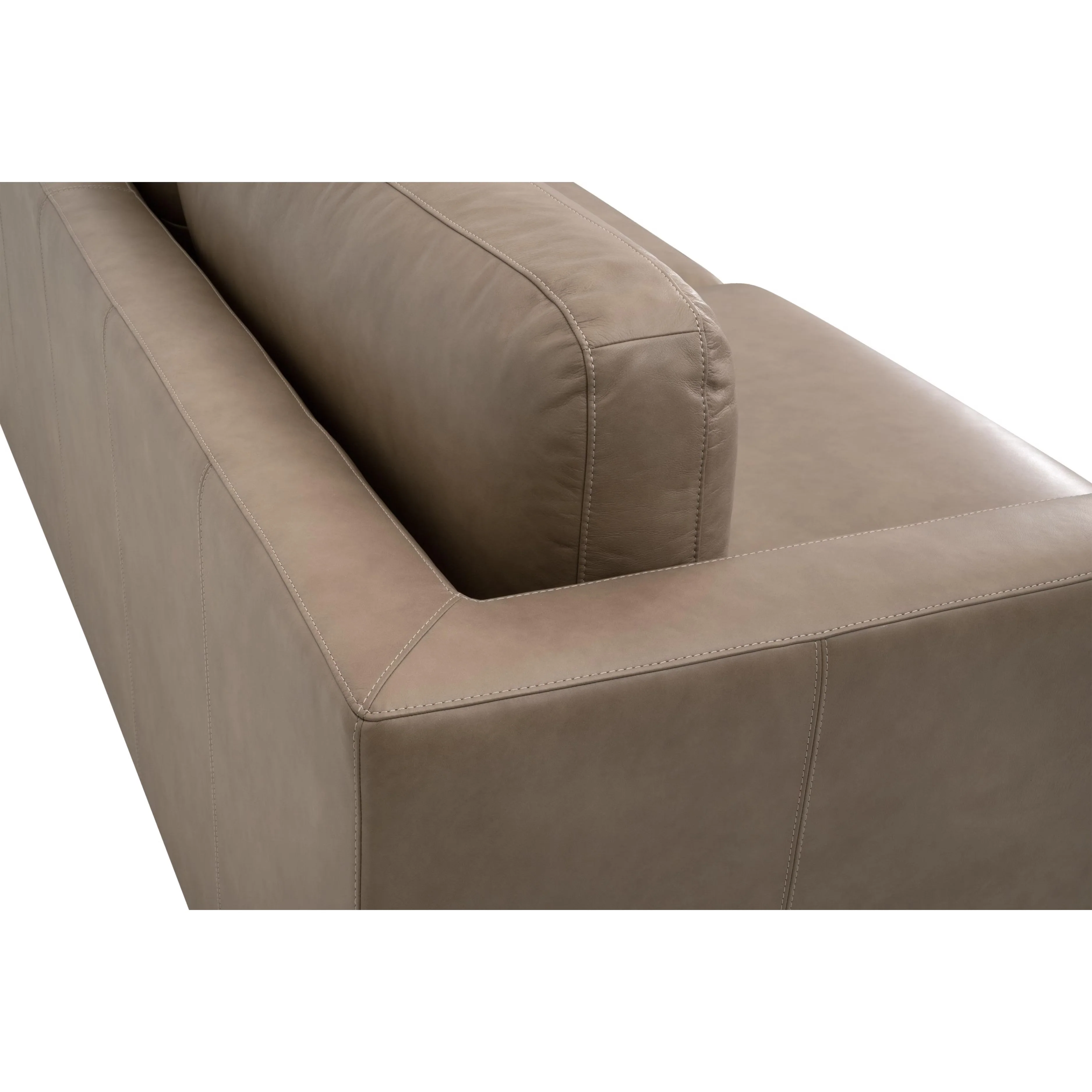 Essentials For Living Neiman 95” Taper Arm Sofa ~ Fawn Top Grain Leather, Natural Gray Oak - Image 5