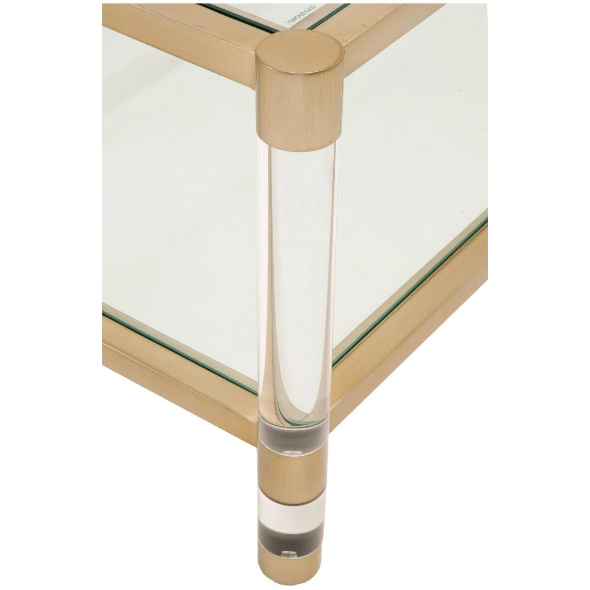 Essentials For Living Nouveau Coffee Table ~ Brushed Brass, Lucite, Clear Glass - Image 5