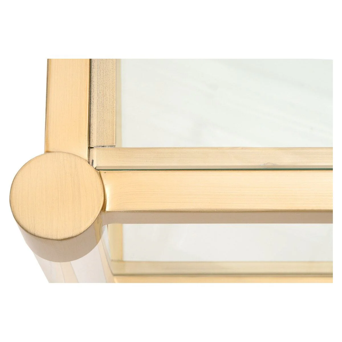 Essentials For Living Nouveau Coffee Table ~ Brushed Brass, Lucite, Clear Glass - Image 7