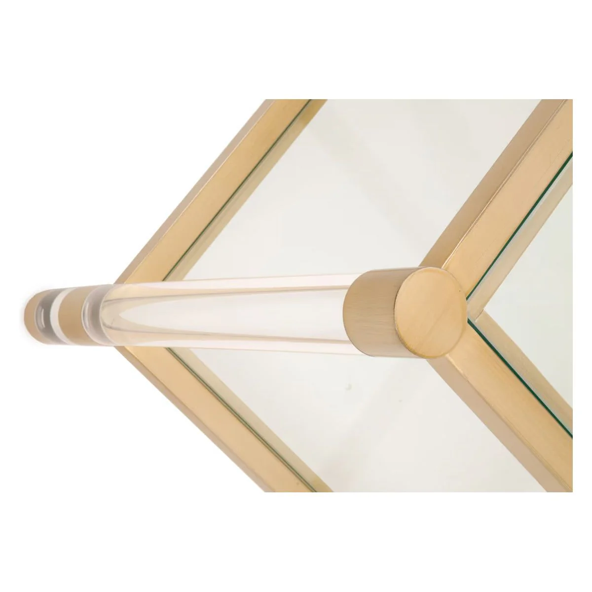 Essentials For Living Nouveau End Table ~ Brushed Brass, Lucite, Clear Glass - Image 5