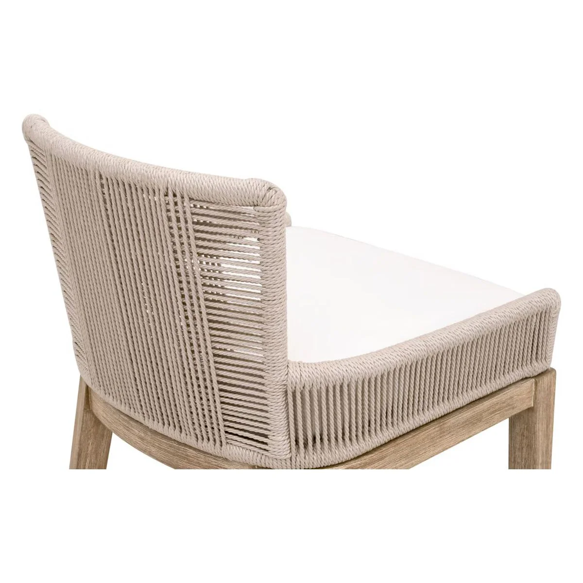 Essentials For Living Overlay Counter Stool ~ Oyster Twist Rope, LiveSmart Peyton-Pearl With Natural Gray Mahogany Frame - Image 6