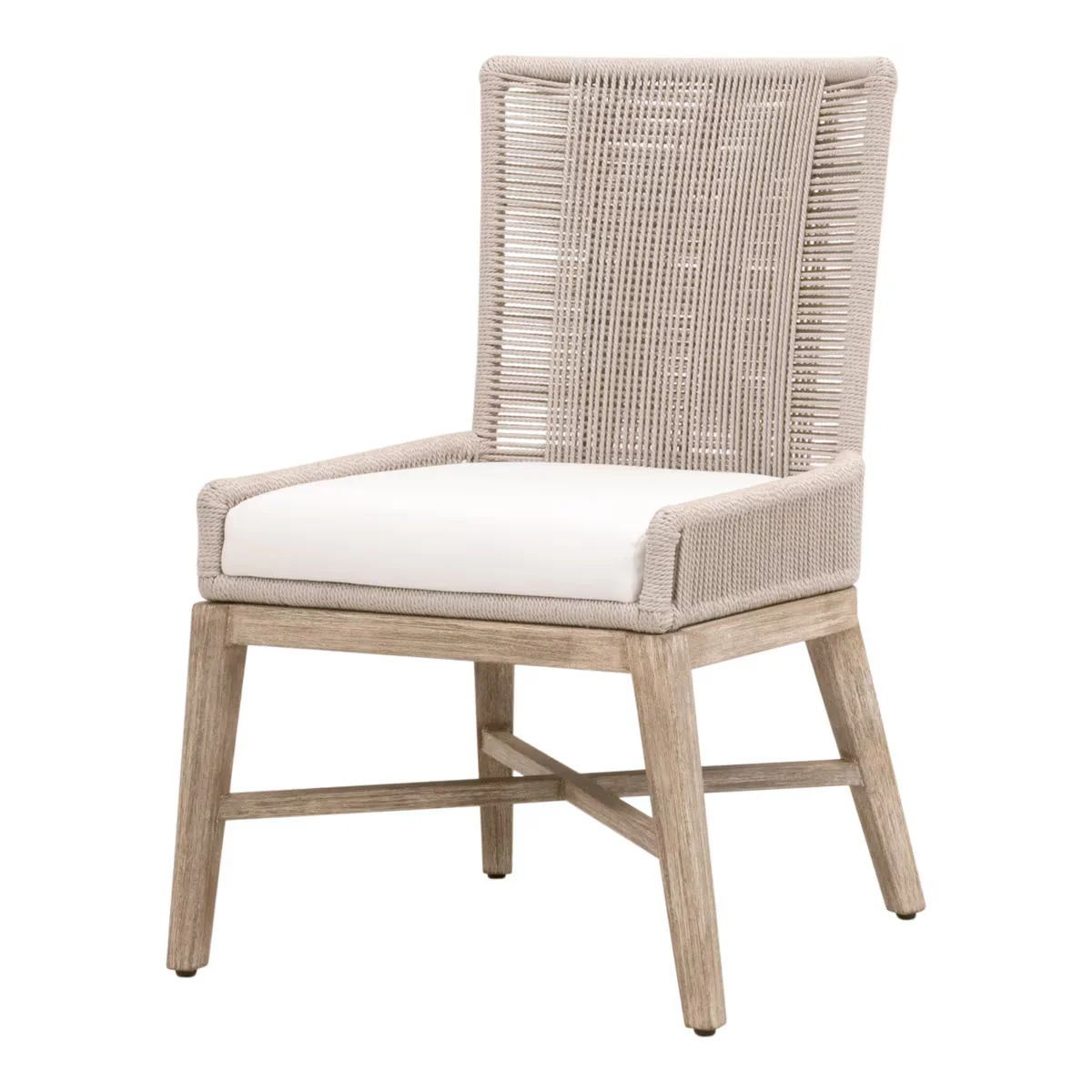 Essentials For Living Overlay Dining Chair ~ Oyster Twist Rope, LiveSmart Peyton-Pearl With Natural Gray Mahogany Frame (SET of 2) - Image 2