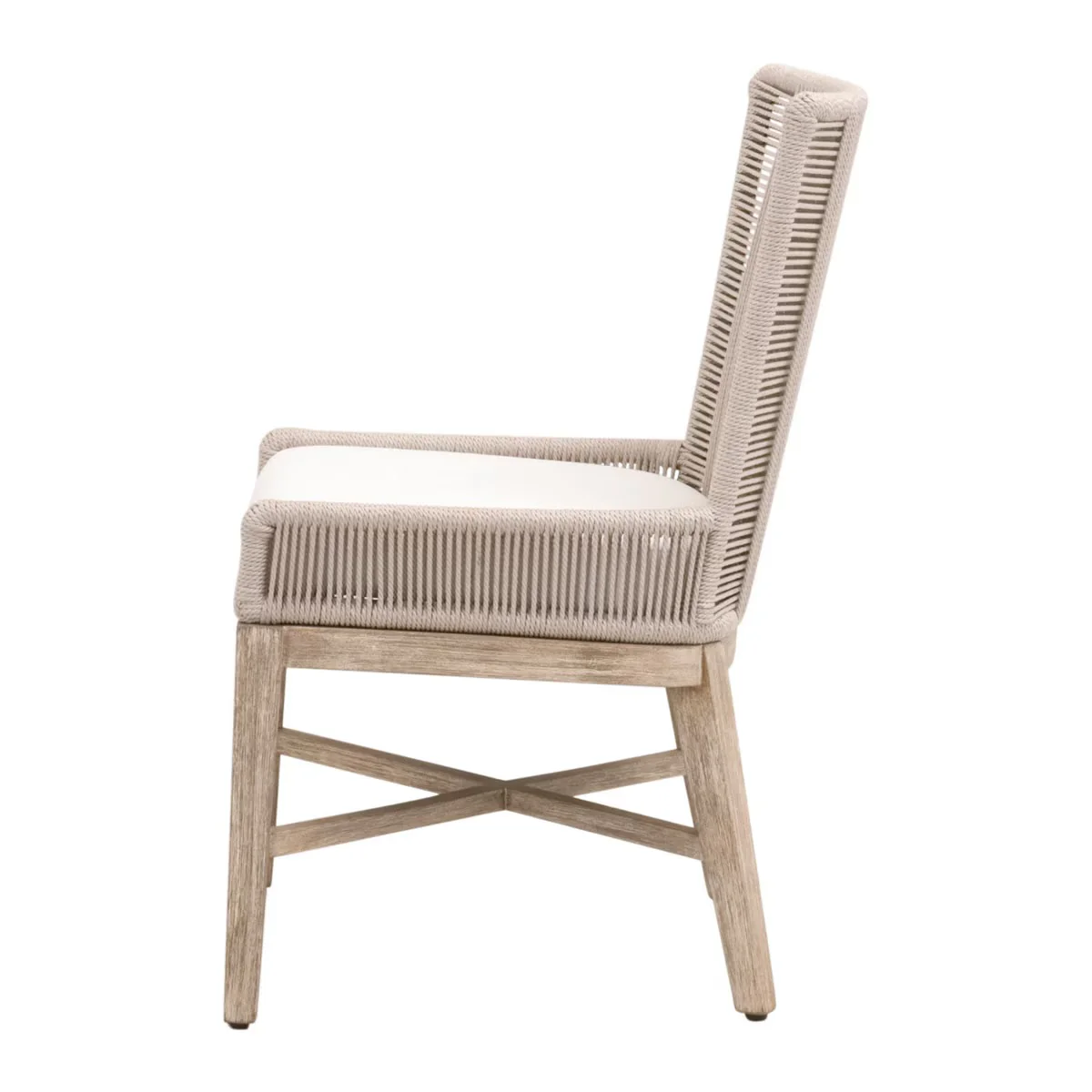 Essentials For Living Overlay Dining Chair ~ Oyster Twist Rope, LiveSmart Peyton-Pearl With Natural Gray Mahogany Frame (SET of 2) - Image 3