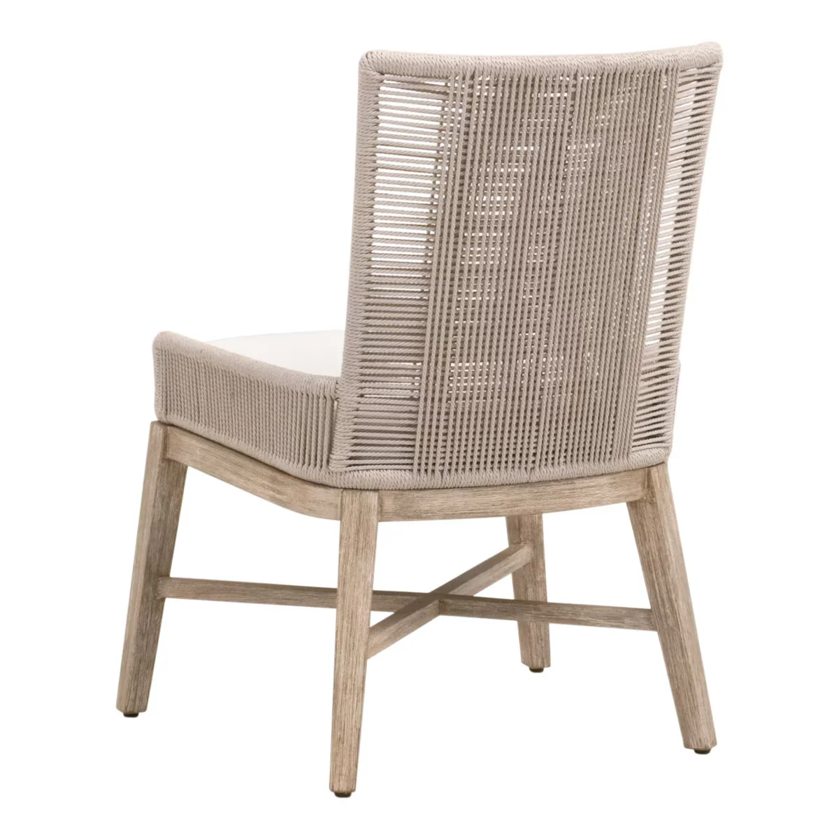 Essentials For Living Overlay Dining Chair ~ Oyster Twist Rope, LiveSmart Peyton-Pearl With Natural Gray Mahogany Frame (SET of 2) - Image 4