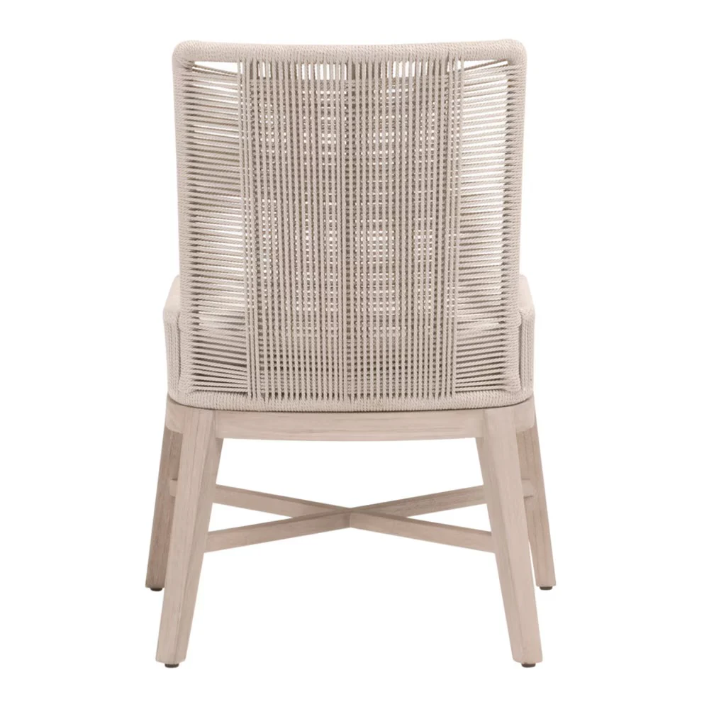 Essentials For Living Overlay Outdoor Dining Chair ~ Performance White Speckle Washed Ever Teak Frame (SET of 2) - Image 5