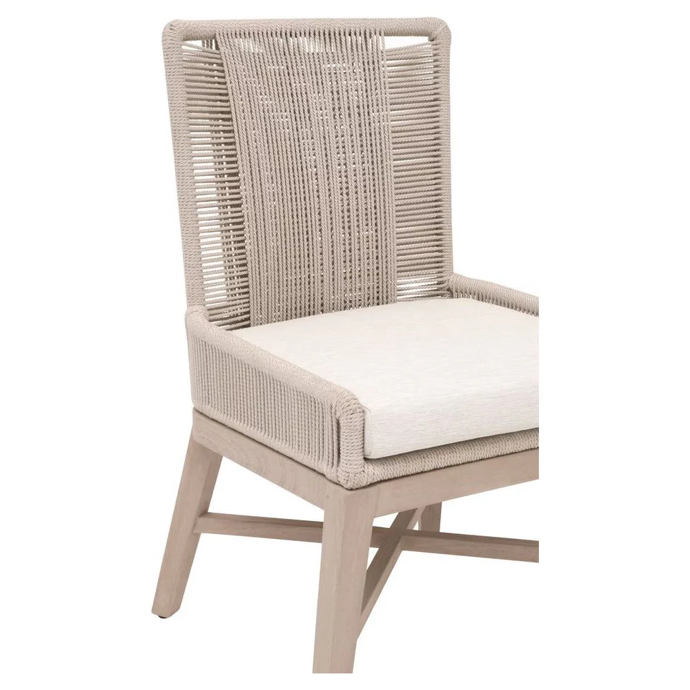 Essentials For Living Overlay Outdoor Dining Chair ~ Performance White Speckle Washed Ever Teak Frame (SET of 2) - Image 7